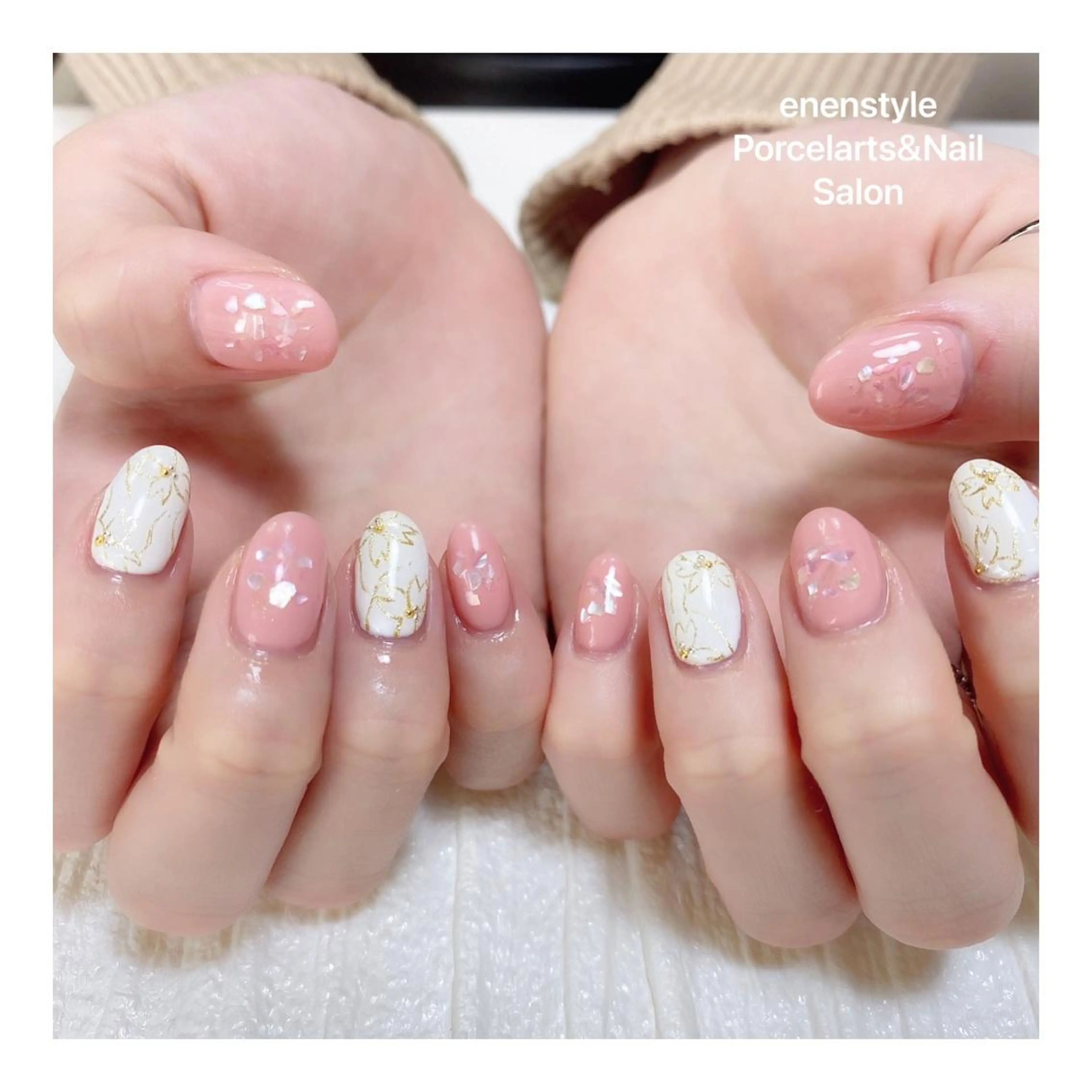 ミディアム ネイル ハンドネイル 👑enen style👑のネイルデザイン