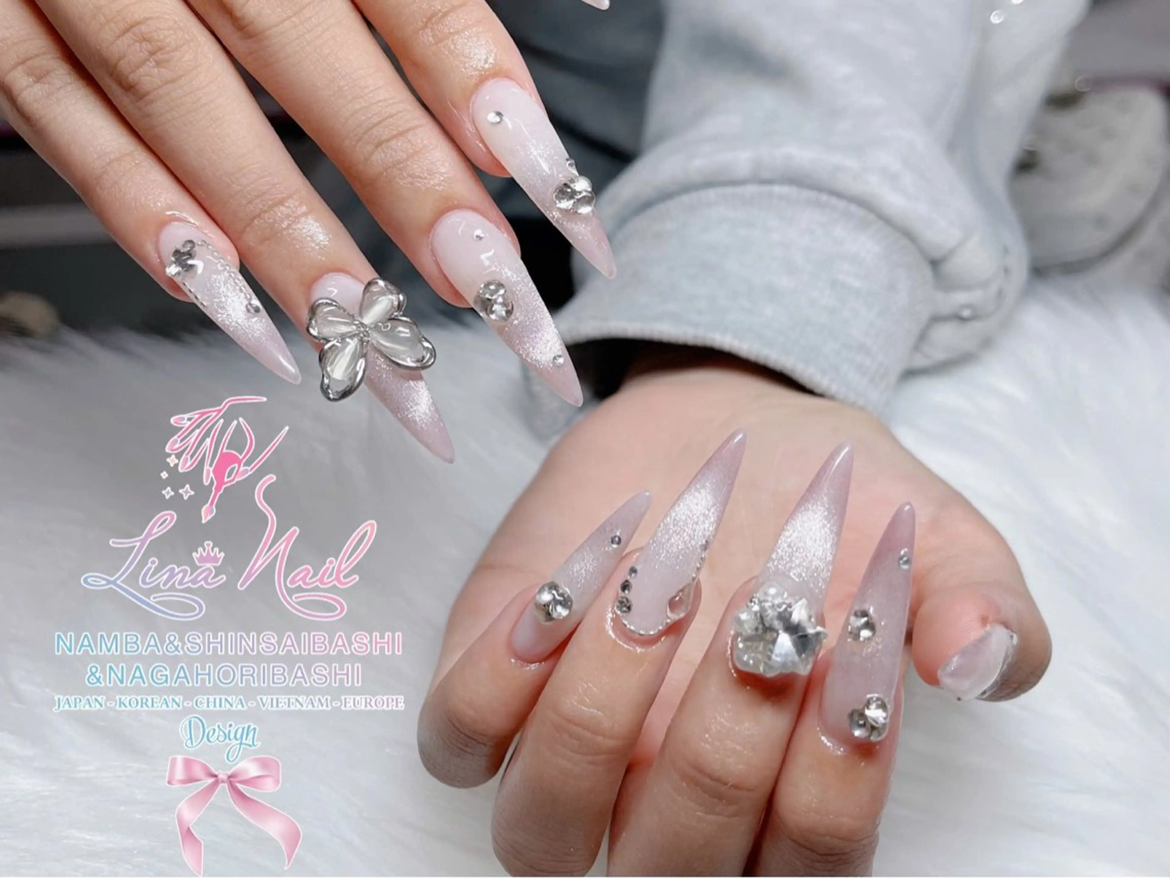 ネイル アートネイル フットネイル 韓国ネイル ロングネイル 持ち込み リナネイル 長堀橋店／東心斎橋店のネイルデザイン