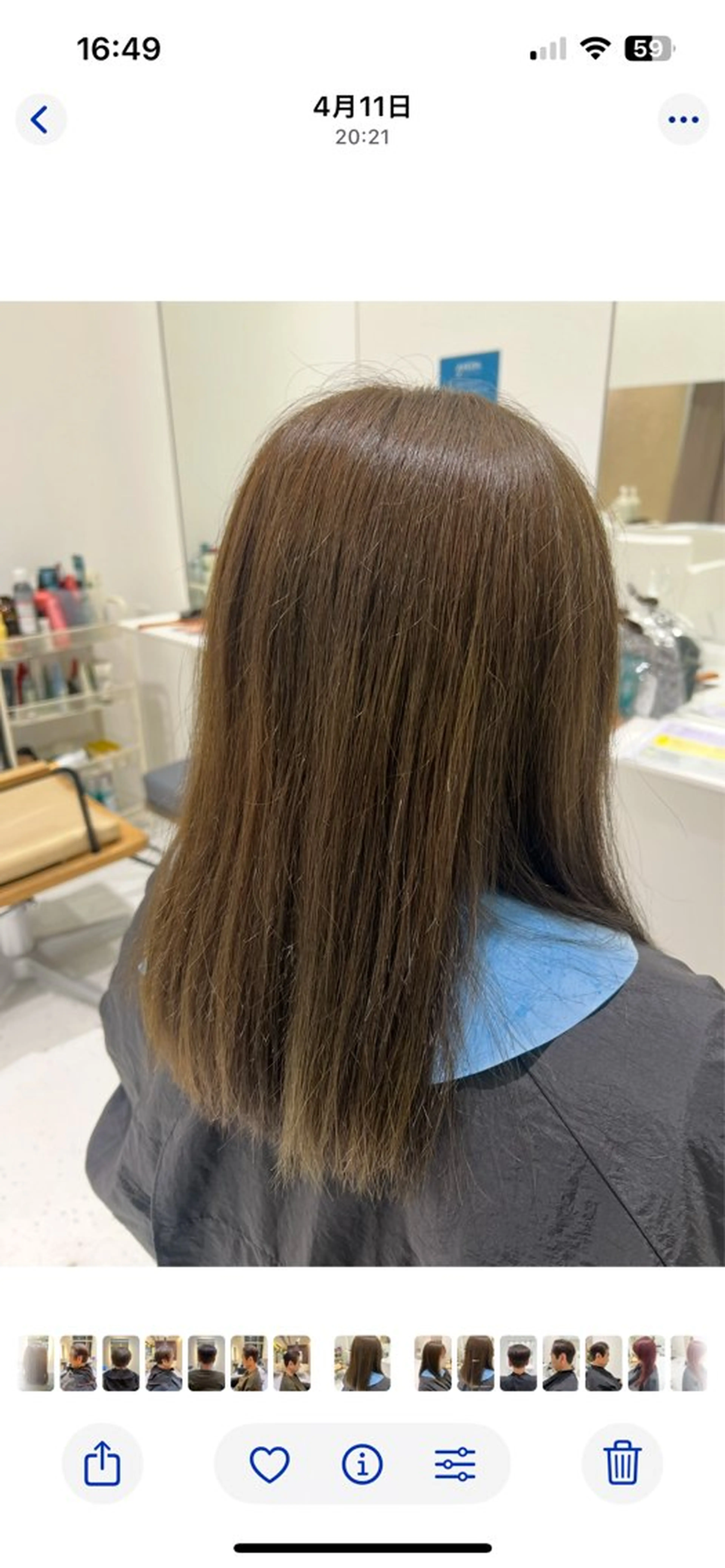 セミロング カラー はらだ あゆのヘアスタイル