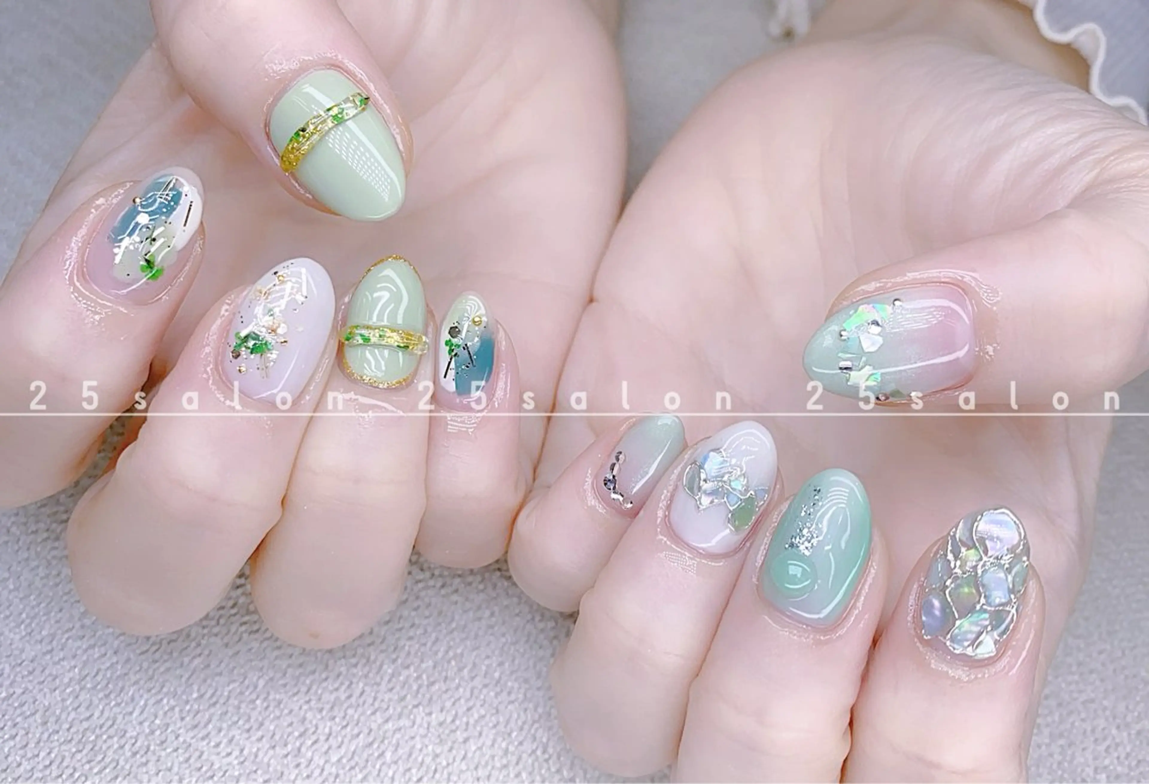 ネイル ジェルネイル 韓国ネイル ニュアンスネイル パラジェル ワンホンネイル 2 5のマツエク・マツパデザイン