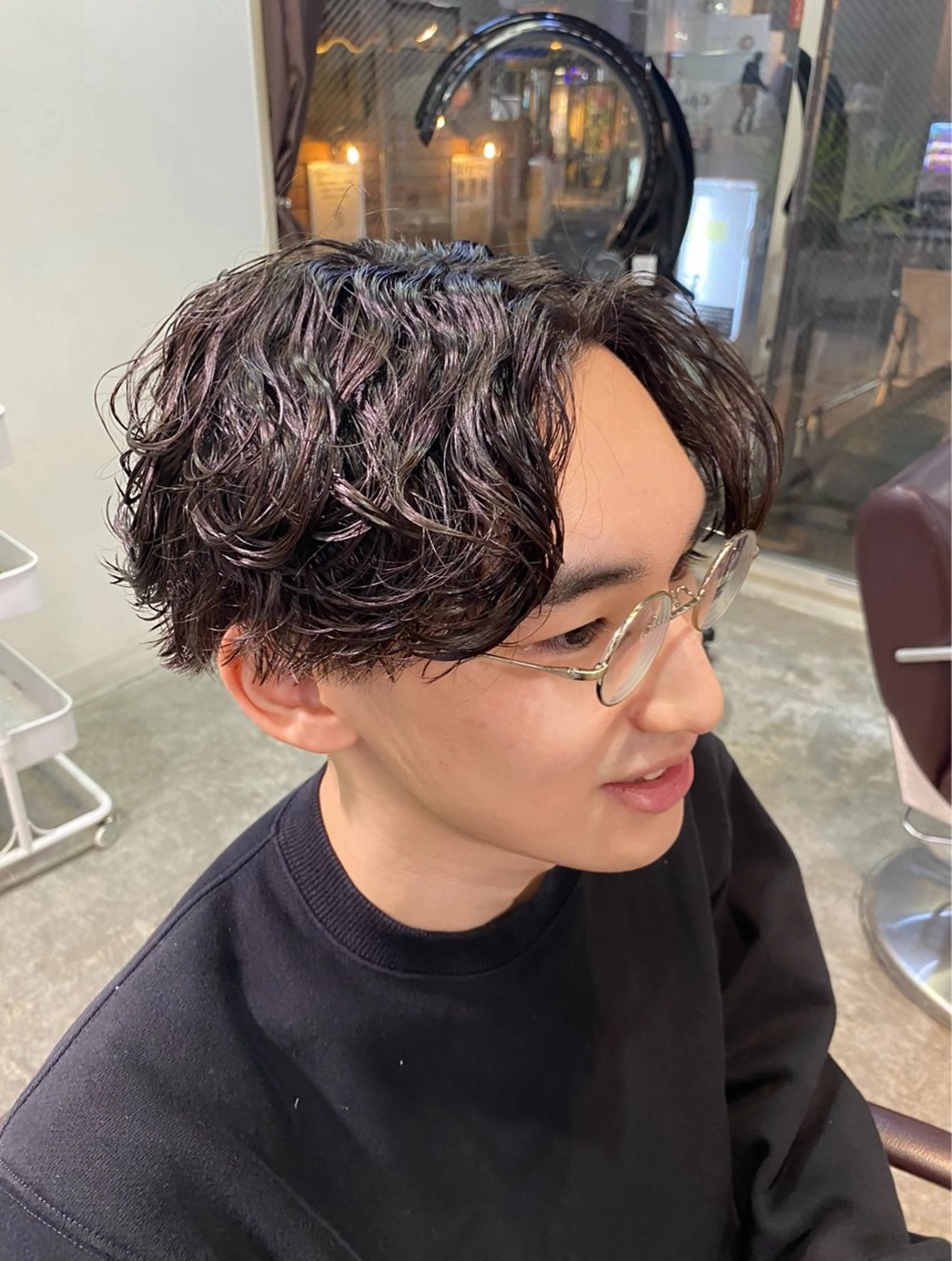 ショート パーマ メンズ パーマ特化/フェザー パーマシャドウ/真生のヘアスタイル