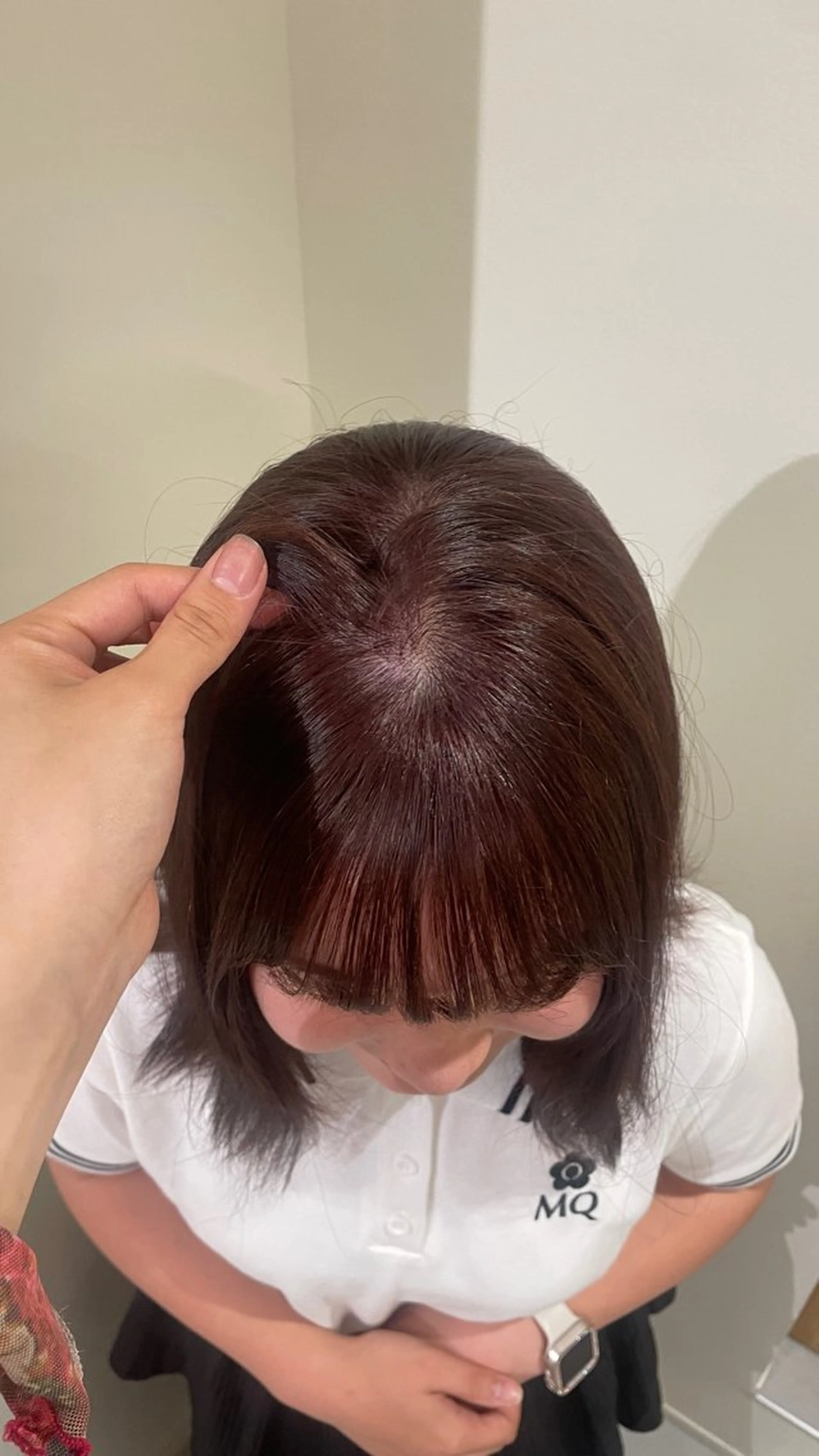ミディアム ピンクブラウン ヘアカラー トリートメント JURI /HUIのヘアスタイル