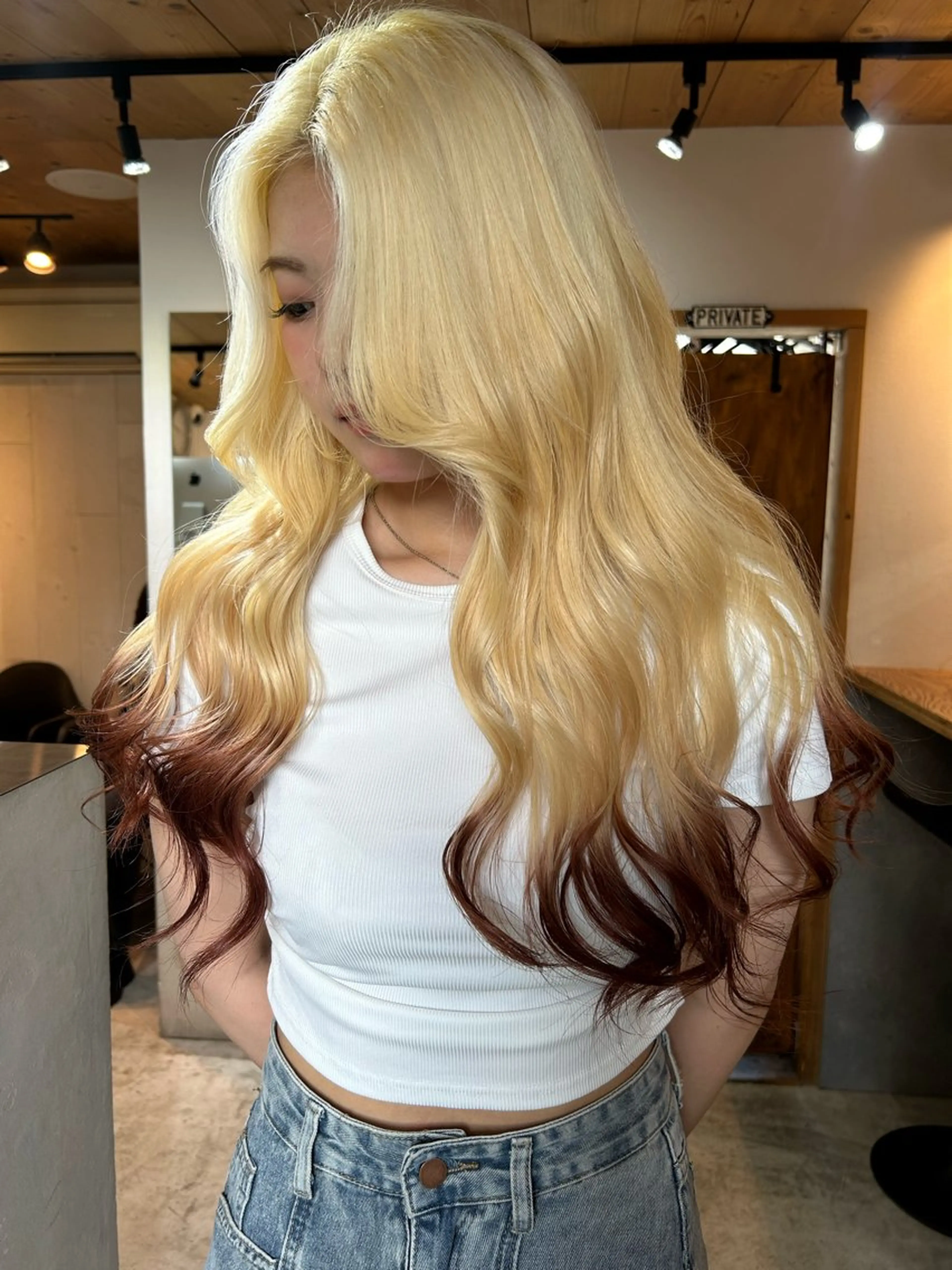 ロング カラー メンズ ブロンド カット ヘアカラー トリートメント 🧸艶々韓国ヘア 🧁mizunaのヘアスタイル