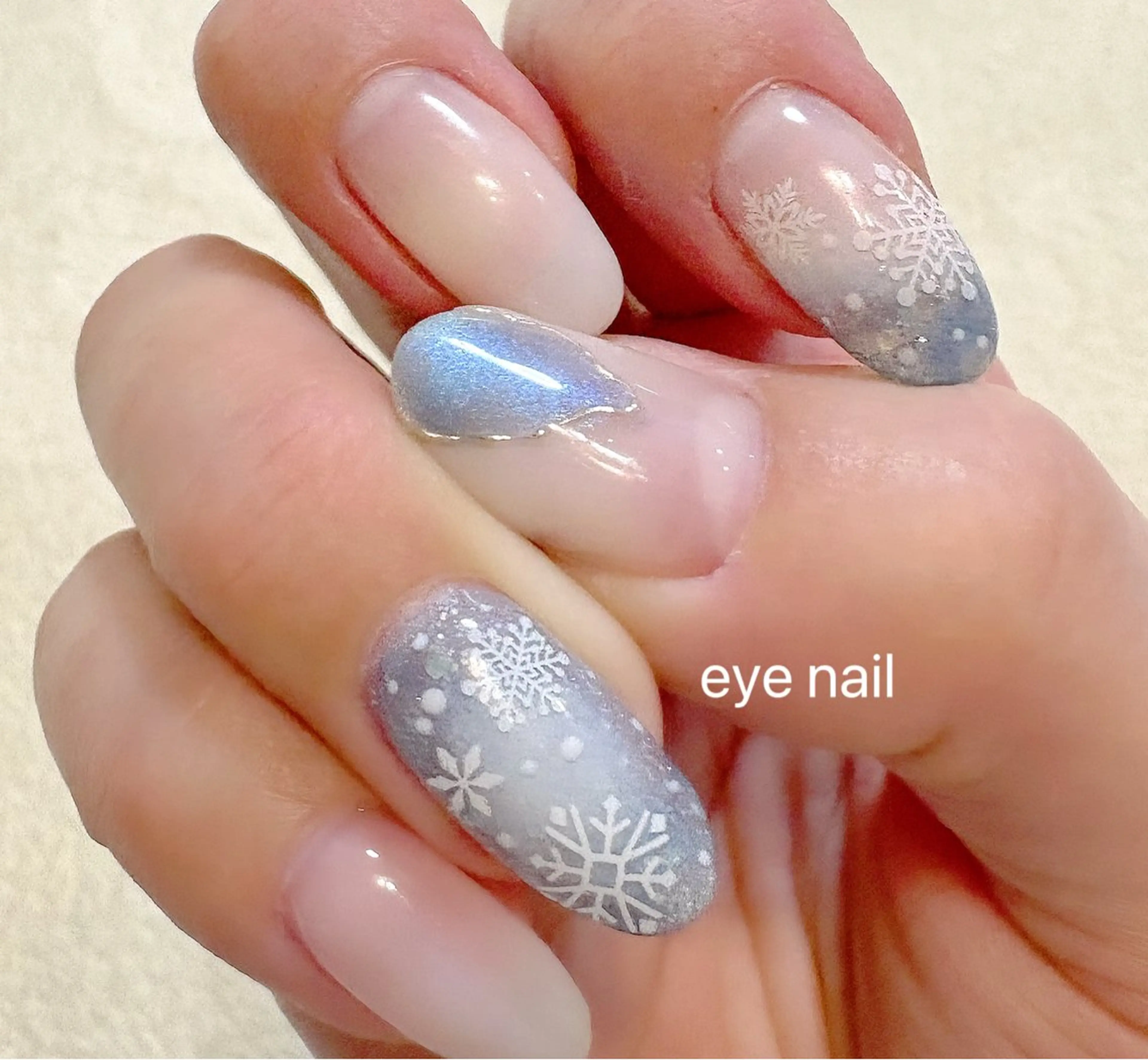 ネイル マグネットネイル 冬ネイル ハンドネイル Eye nailのネイルデザイン