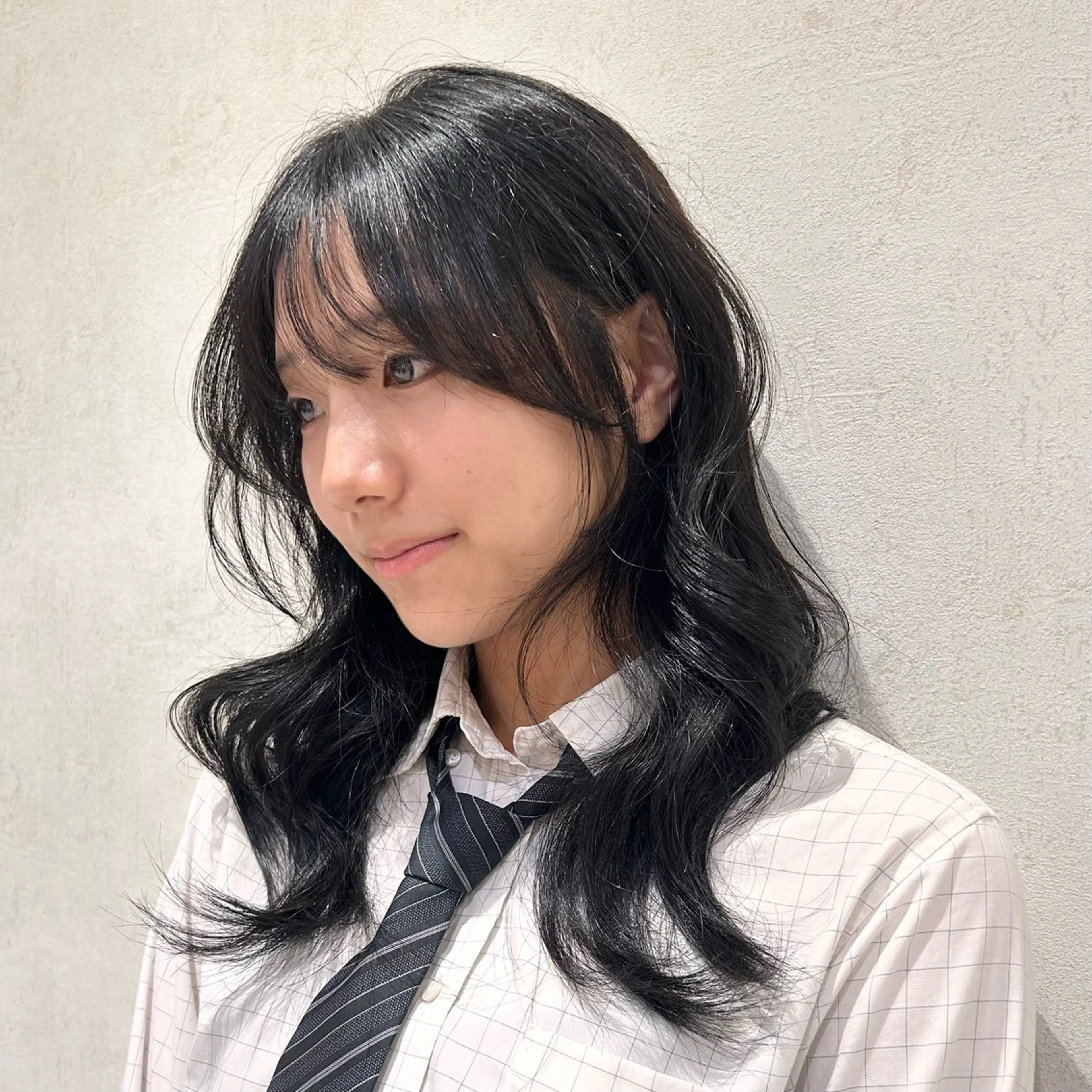 セミロング カラー カット ヘアカラー 暗髪カラー/ベージュ 似合わせカットのヘアスタイル