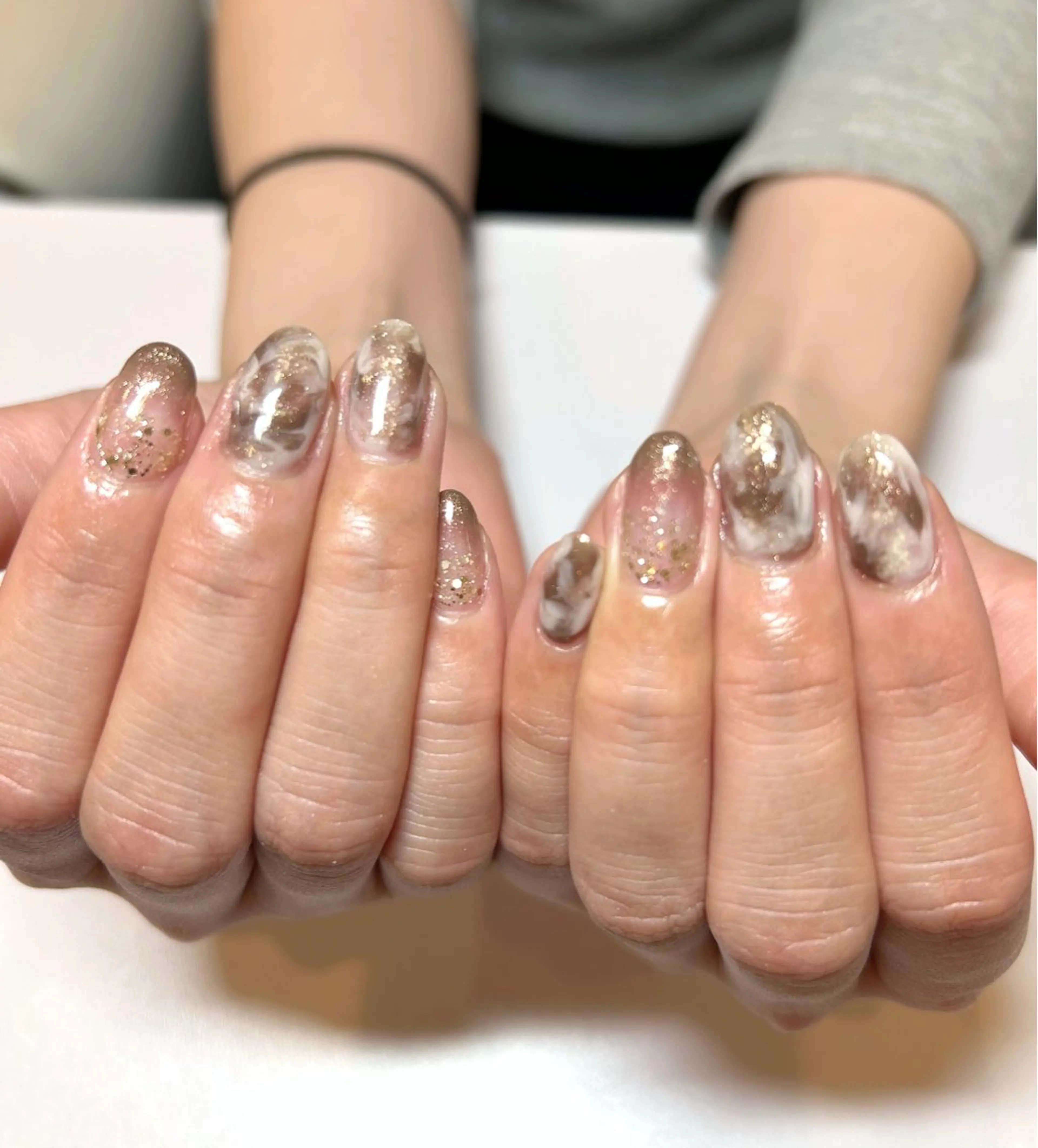ネイル ラメ(グリッター) シンプルネイル ハンドネイル nail salon Cuoréのネイルデザイン