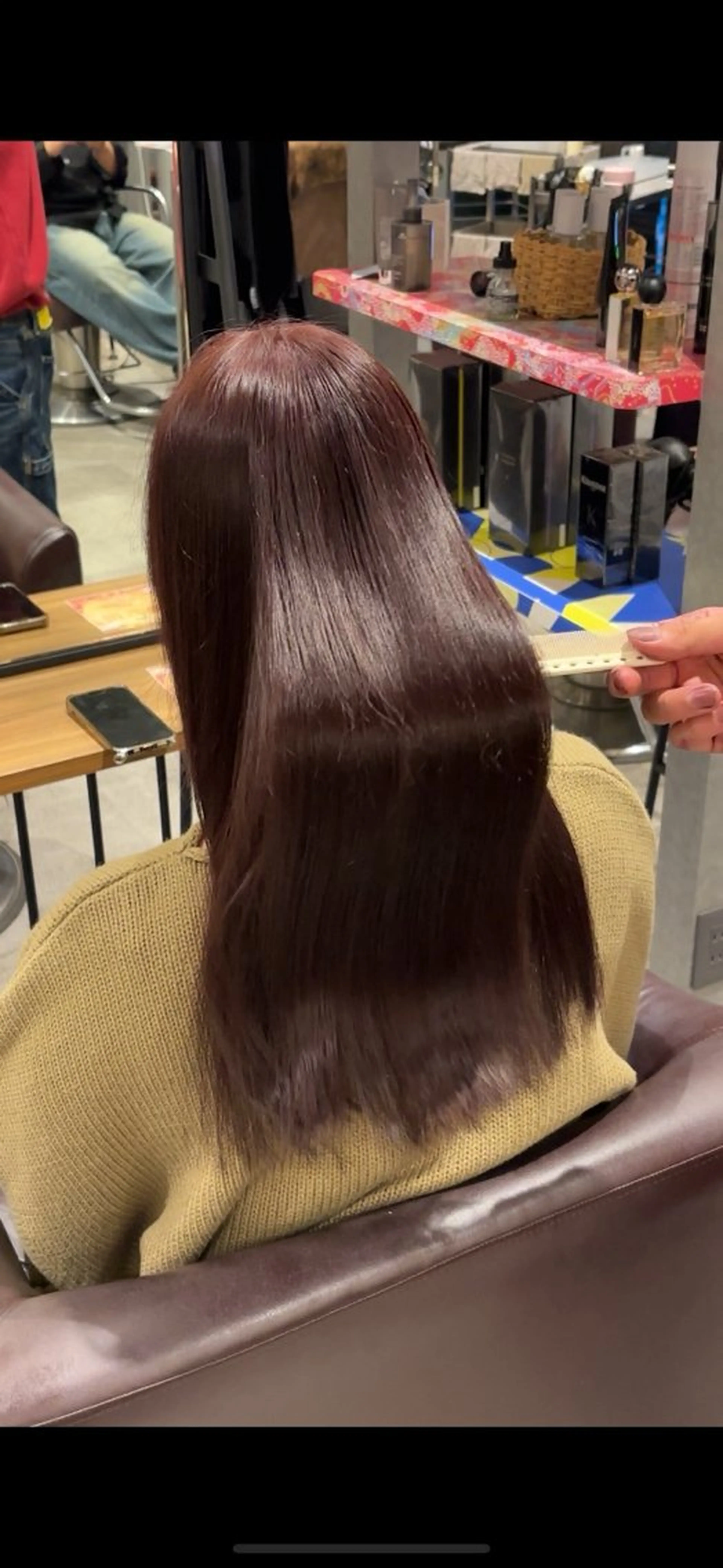 ロング カラー ブラウンカラー カット ヘアカラー トリートメント りんと/天神/カット モデル募集/艶カラーのヘアスタイル