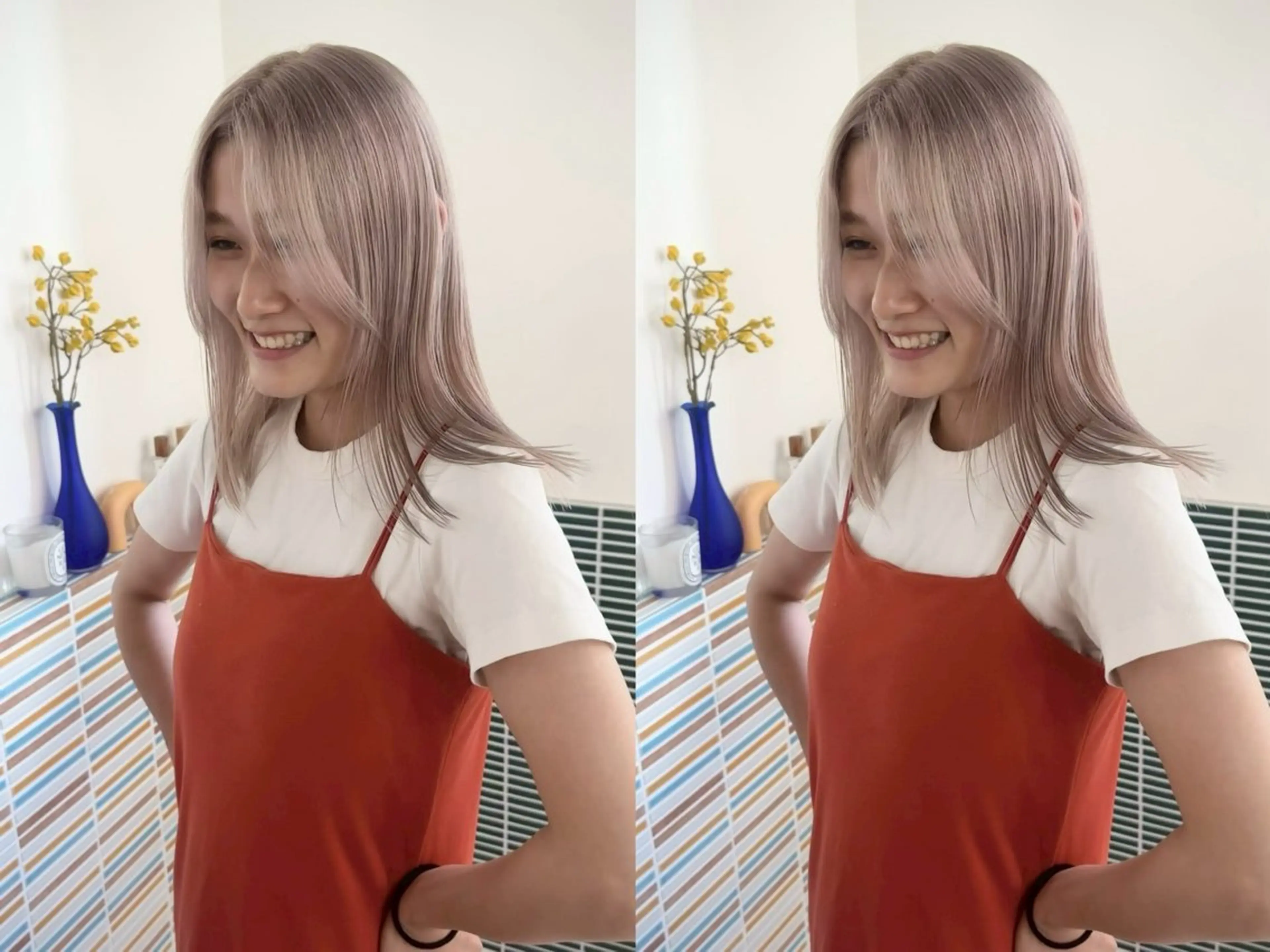 ロング ホワイトカラー/梅田 デザインカラー/しんのヘアスタイル