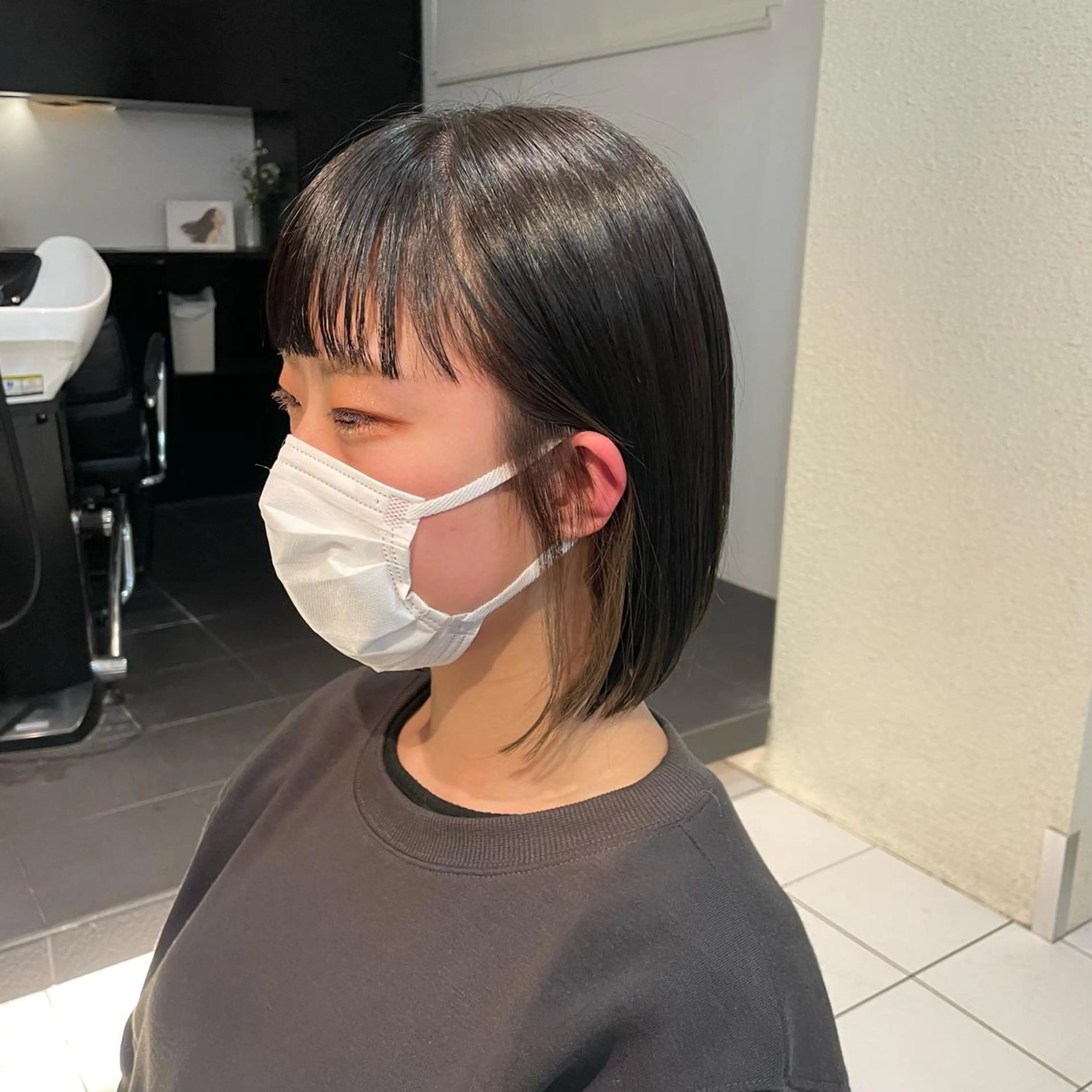 ミディアム カラー ベージュカラー インナーカラー ボブ 透明感カラー/ 寺田千雅子のヘアスタイル