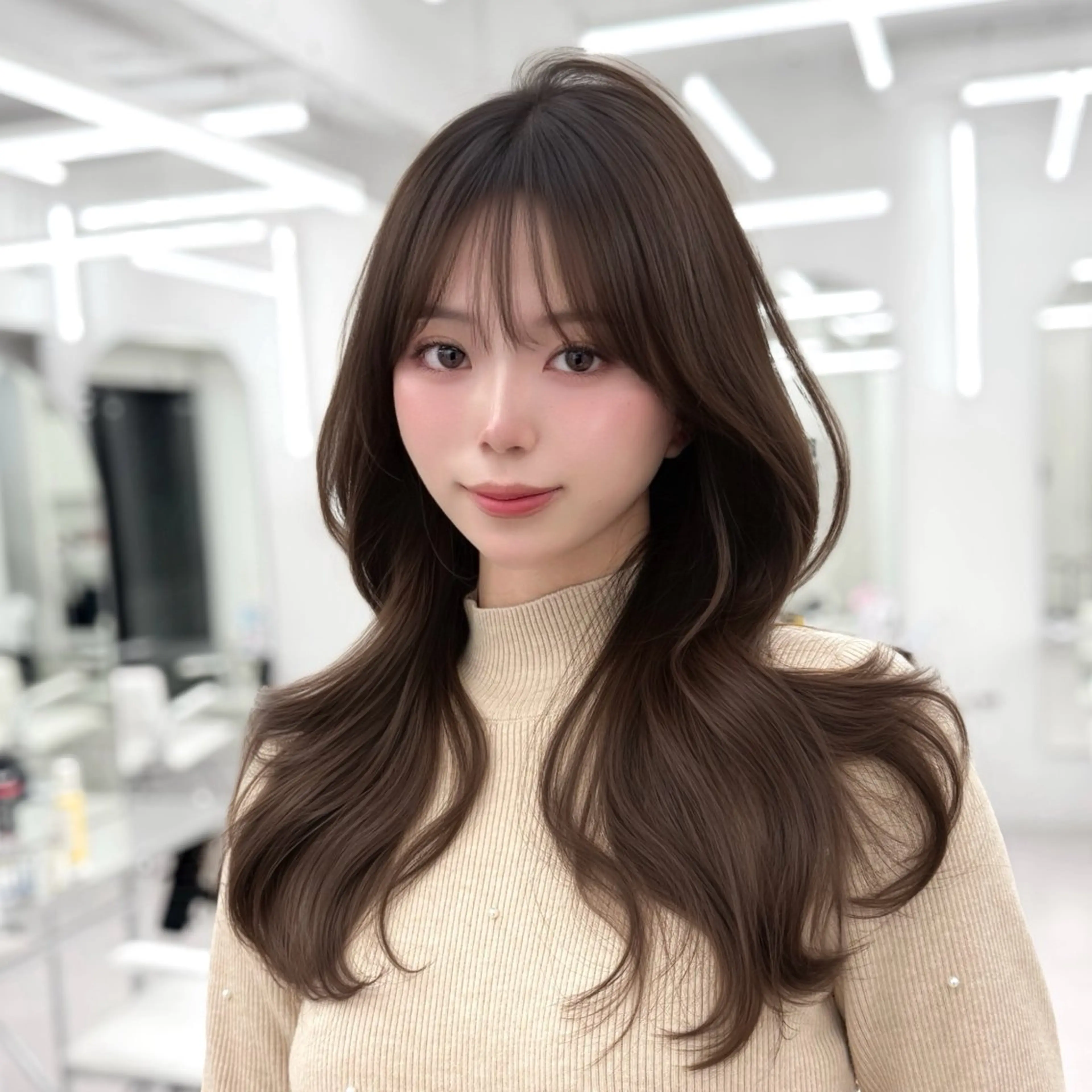 ロング カラー くびれヘア 髪質改善 韓国風ヘア レイヤーカット 似合わせカット カット ヘアカラー トリートメント 韓国ヘア🇰🇷× 髪質改善🫧テルのヘアスタイル