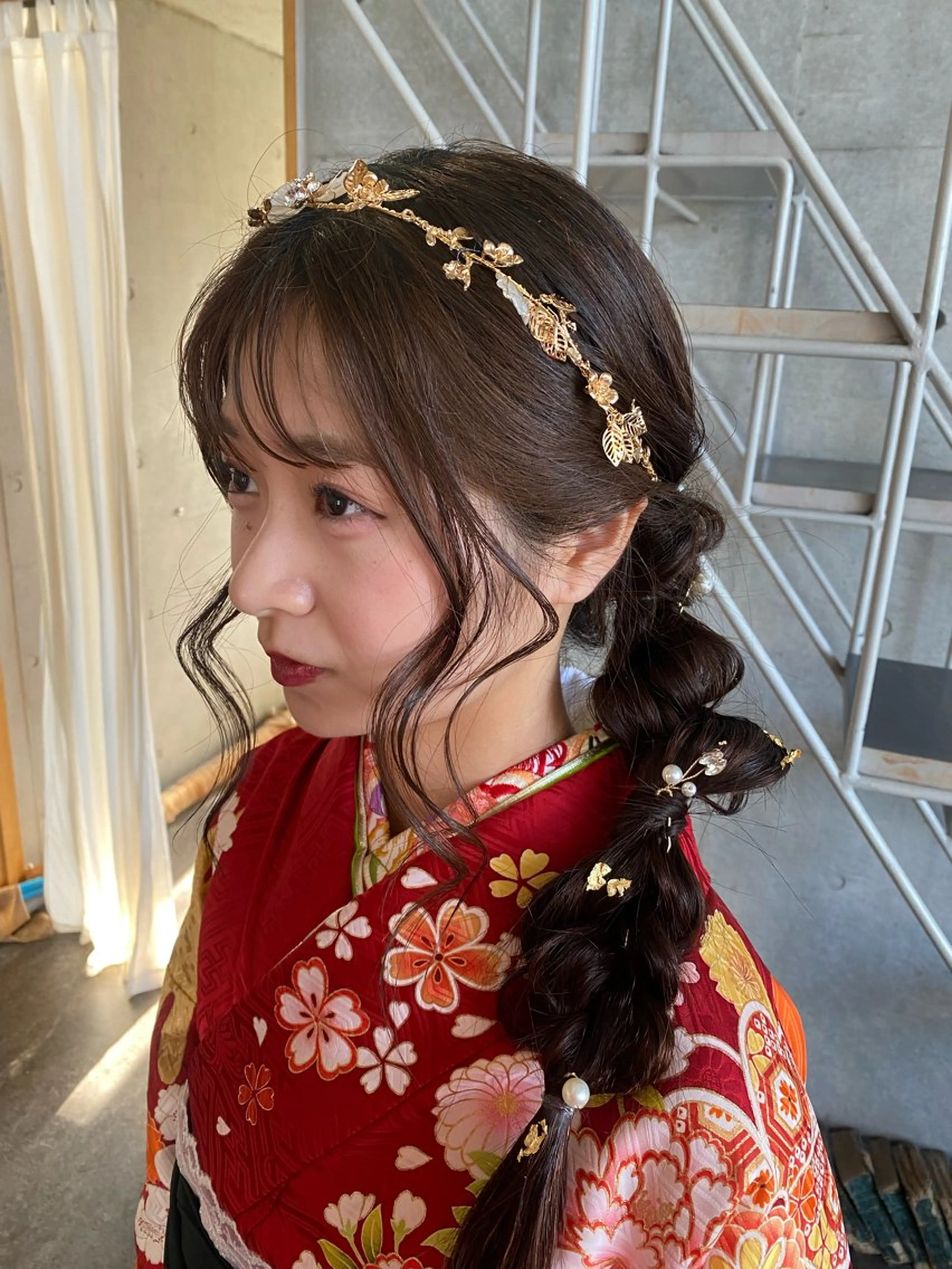 ロング 着付け モリモト サナのヘアスタイル