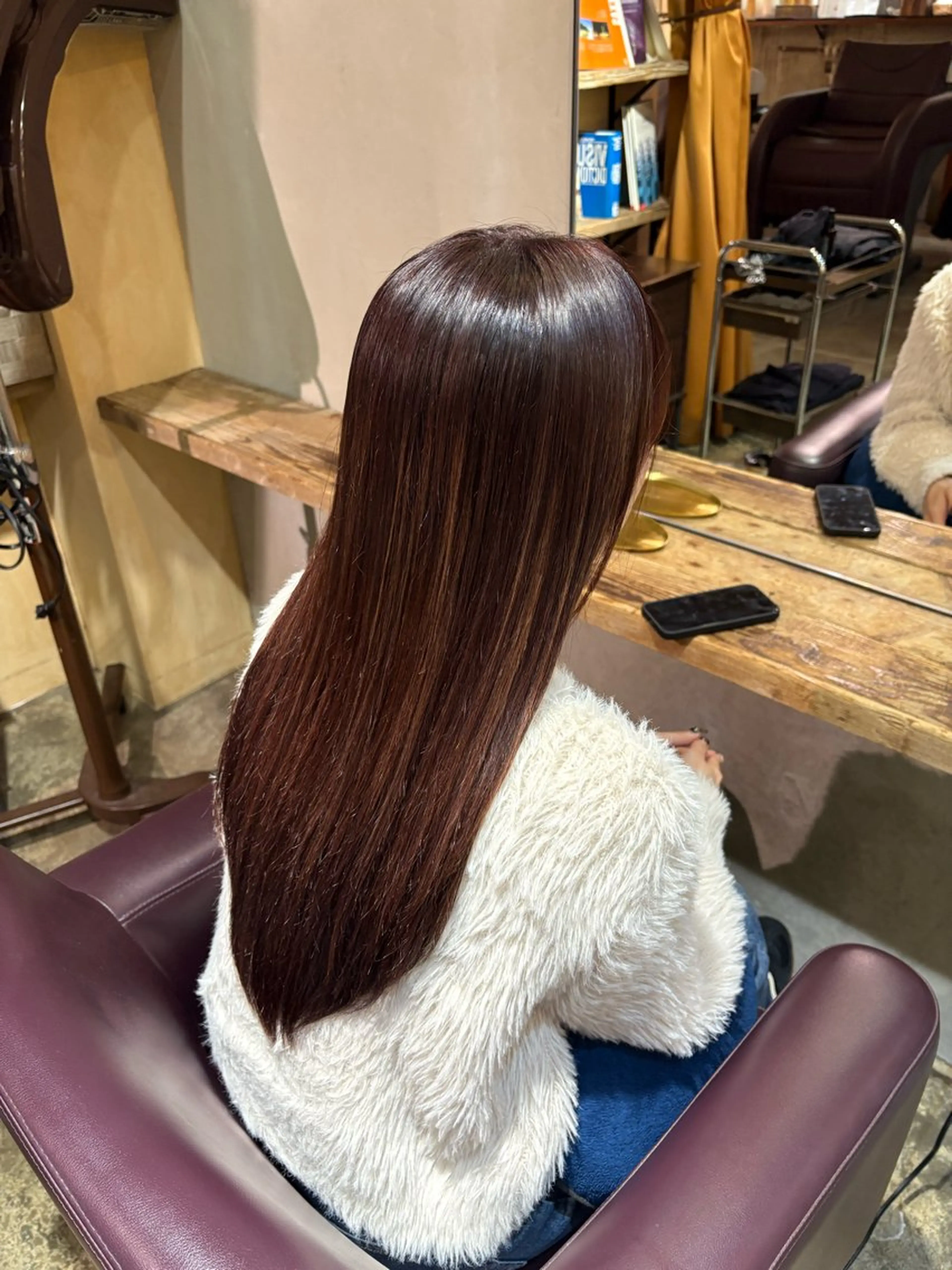 ロング カラー ブラウンカラー ピンクカラー ピンクブラウン パーマ/艶感カラー ୨୧ RISAKOのヘアスタイル