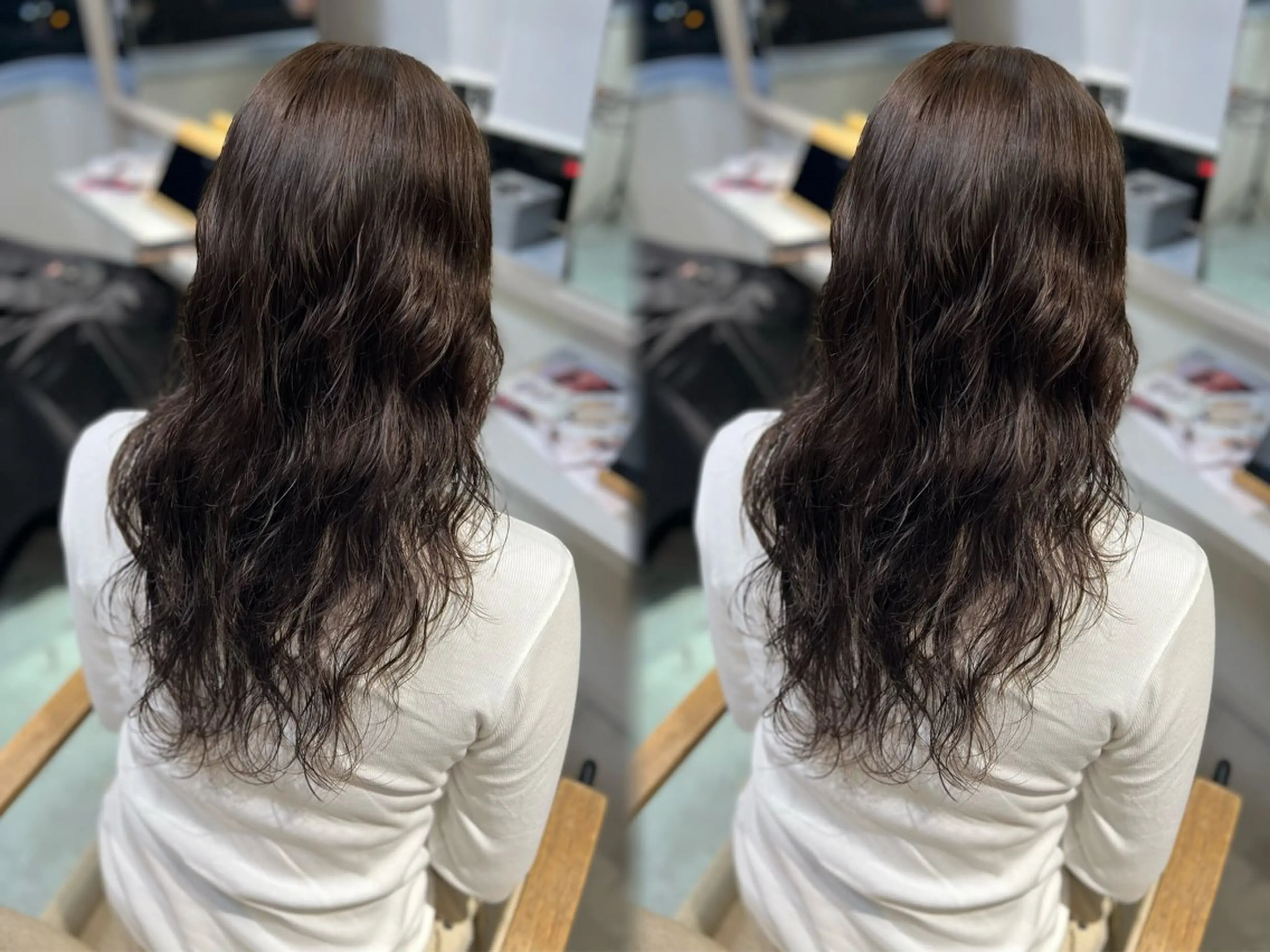 ロング カラー ブリーチ グレージュ ブリーチなしカラー ayaka🫧 梅田ダブルカラーのヘアスタイル