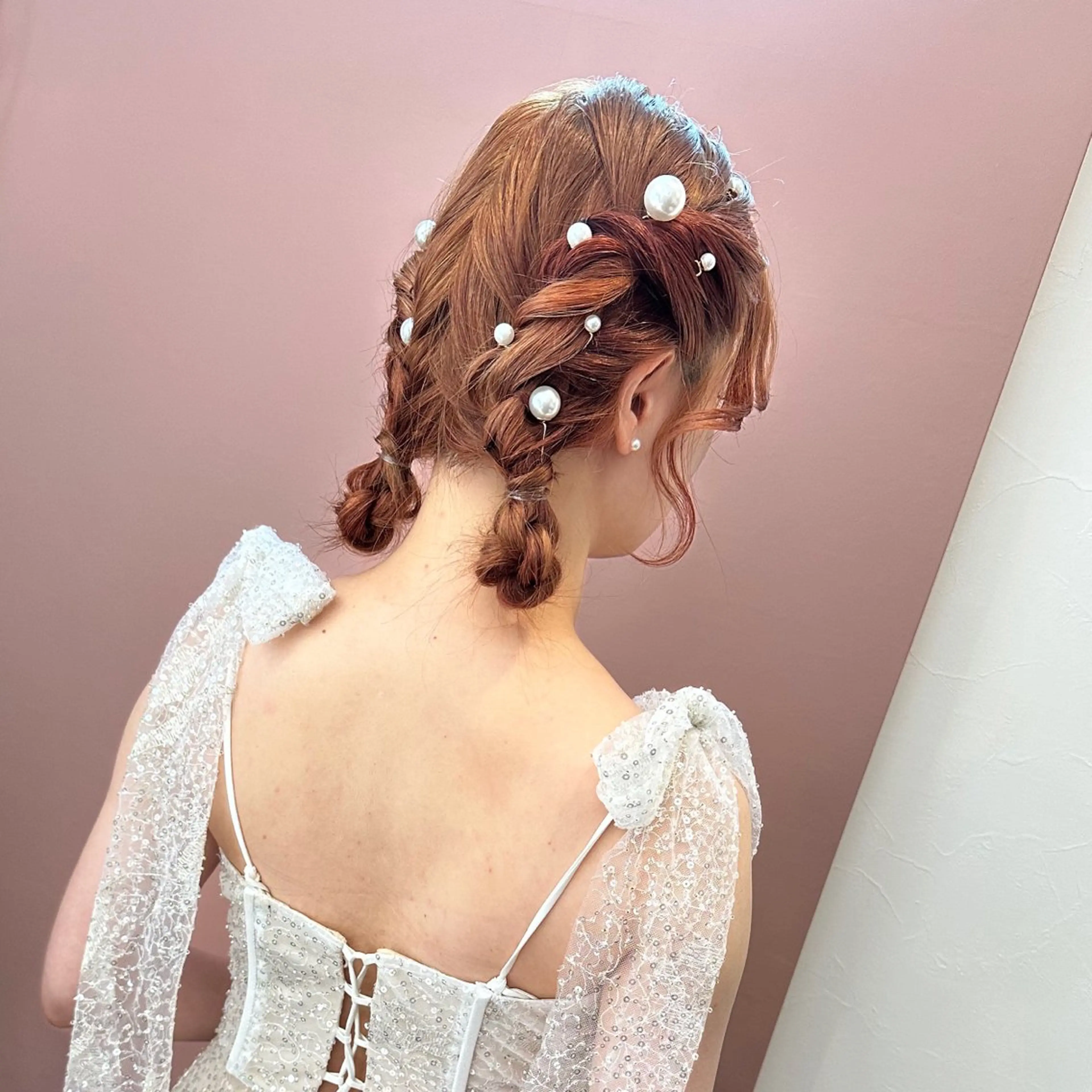 セミロング ヘアアレンジ お団子ヘア ヘアセット pep natsumiのヘアスタイル