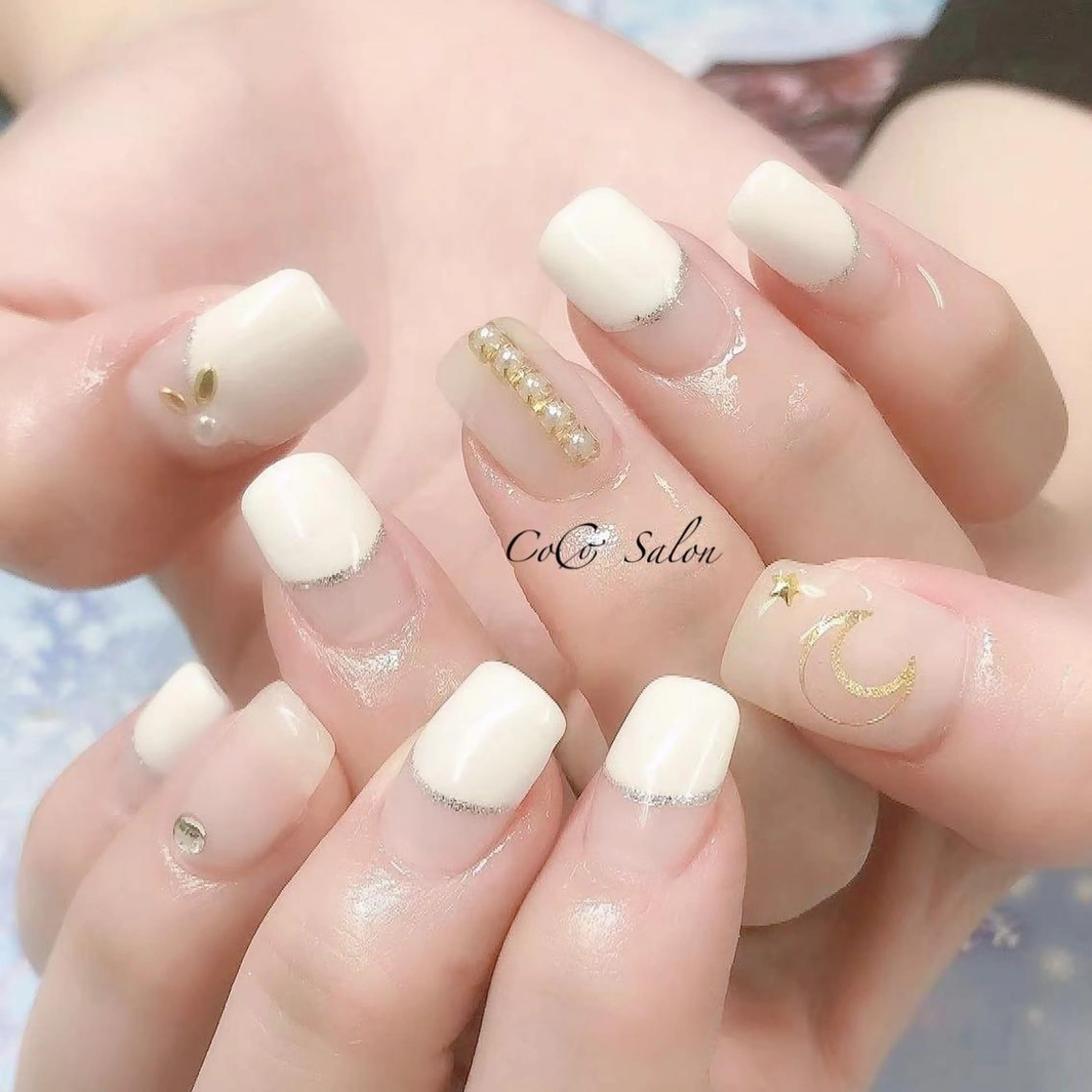 ネイル 長さ出し フレンチネイル ジェルネイル オフィスネイル パラジェル ハンドネイル CoCoSalon ネイル/まつ毛予約のネイルデザイン