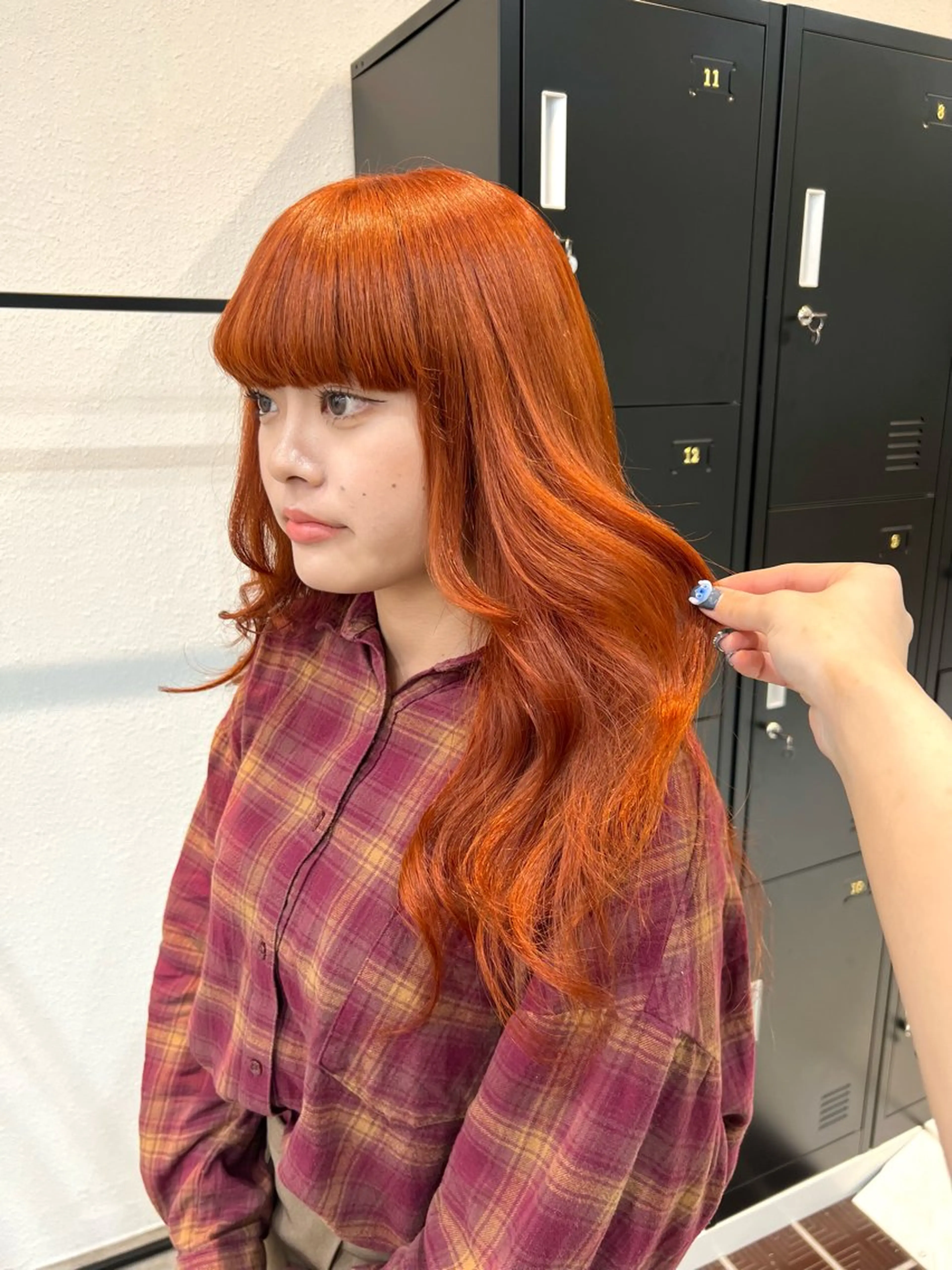 ロング カラー ブリーチ オレンジ ヘアカラー ブリーチカラー🦋‪ 田中さくらのヘアスタイル