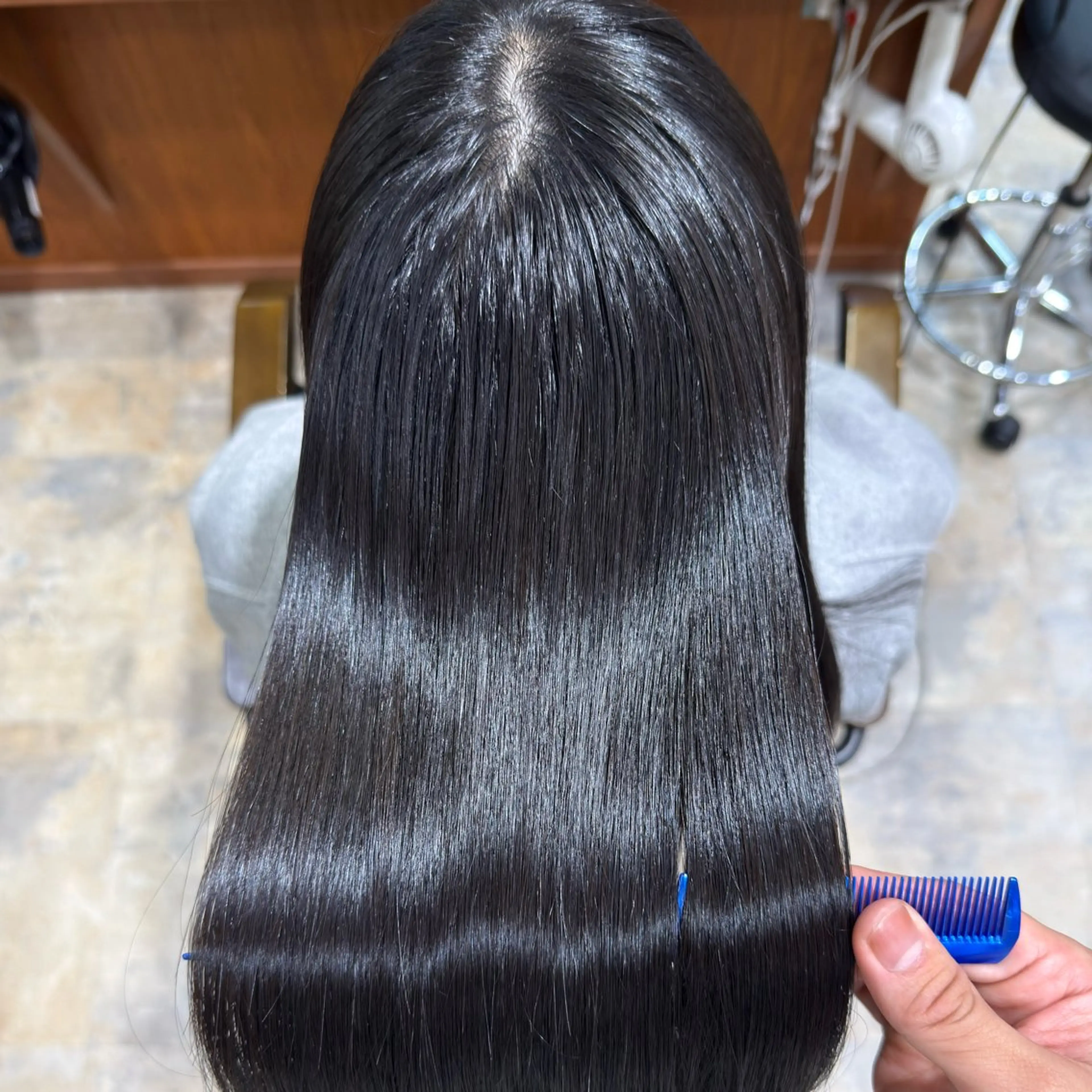 ロング カット 縮毛矯正 トリートメント レイヤーカット ダブルカラー高杉颯汰のヘアスタイル