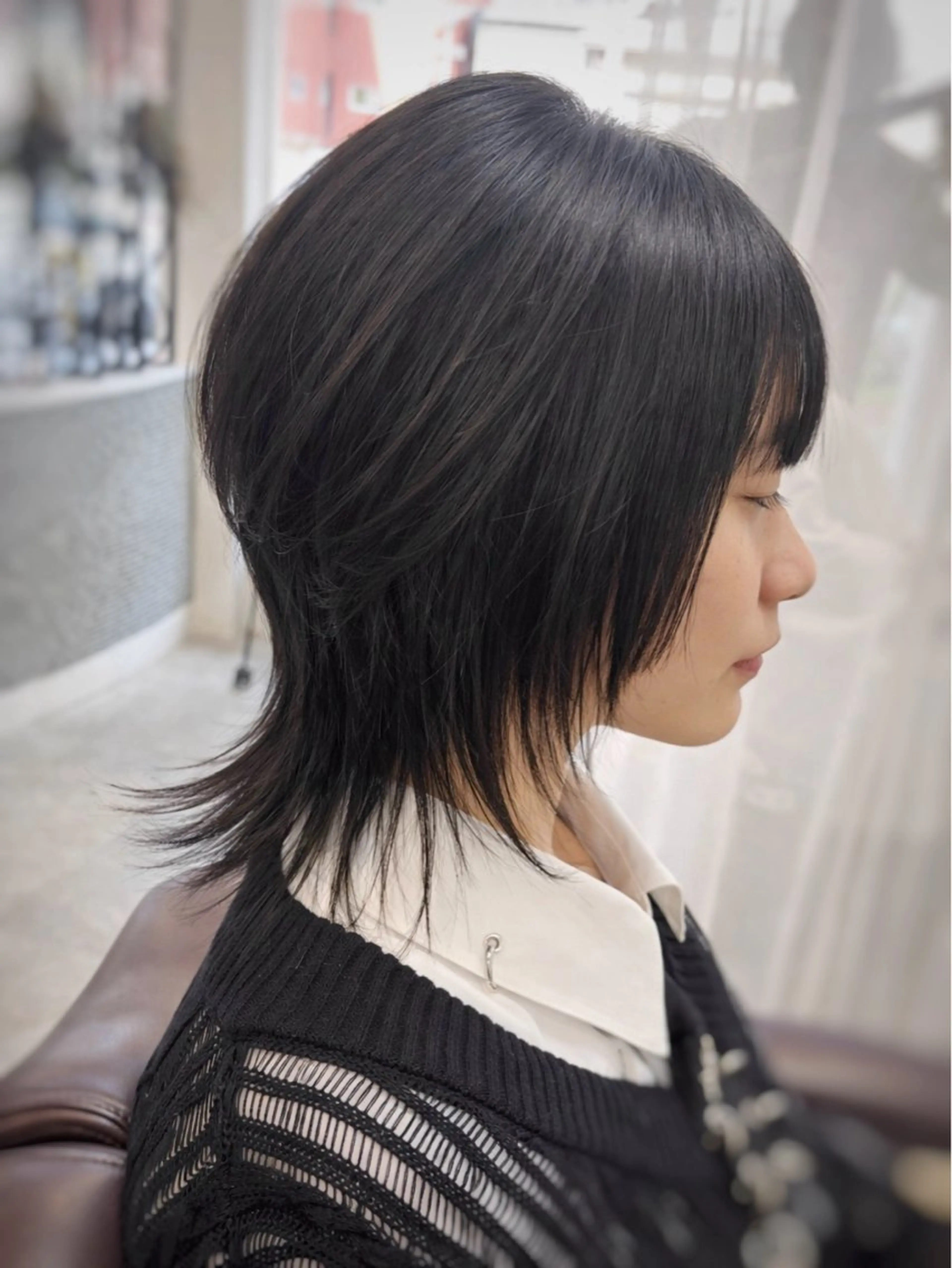 ミディアム レイヤーカット ウルフカット ウルフレイヤー カット 中原由貴 /WILLOW京橋のヘアスタイル