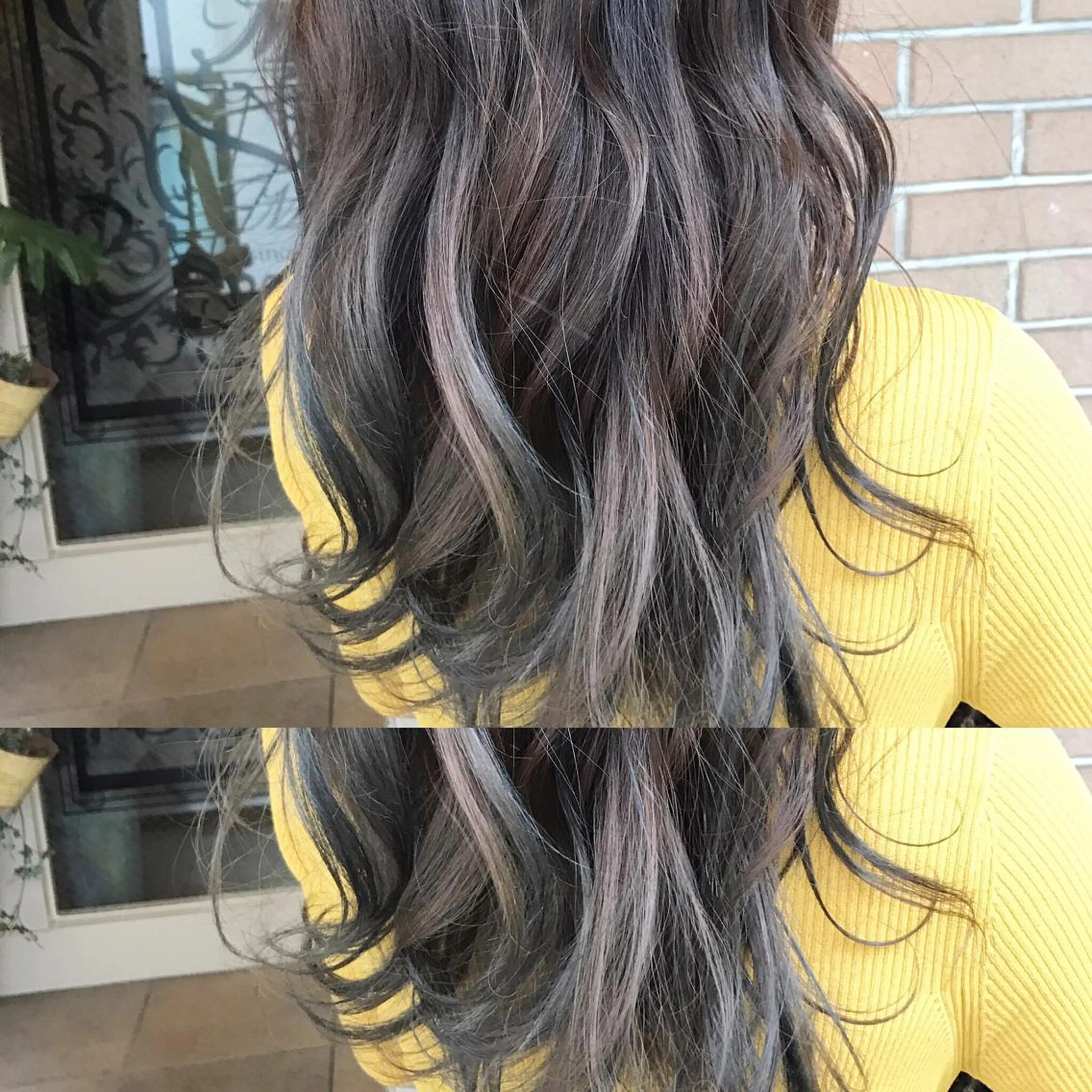 ロング カラー パーマ ヘアアレンジ ダブルカラー ハイライトカラー ハイライト サロンドミルク 原宿のヘアスタイル