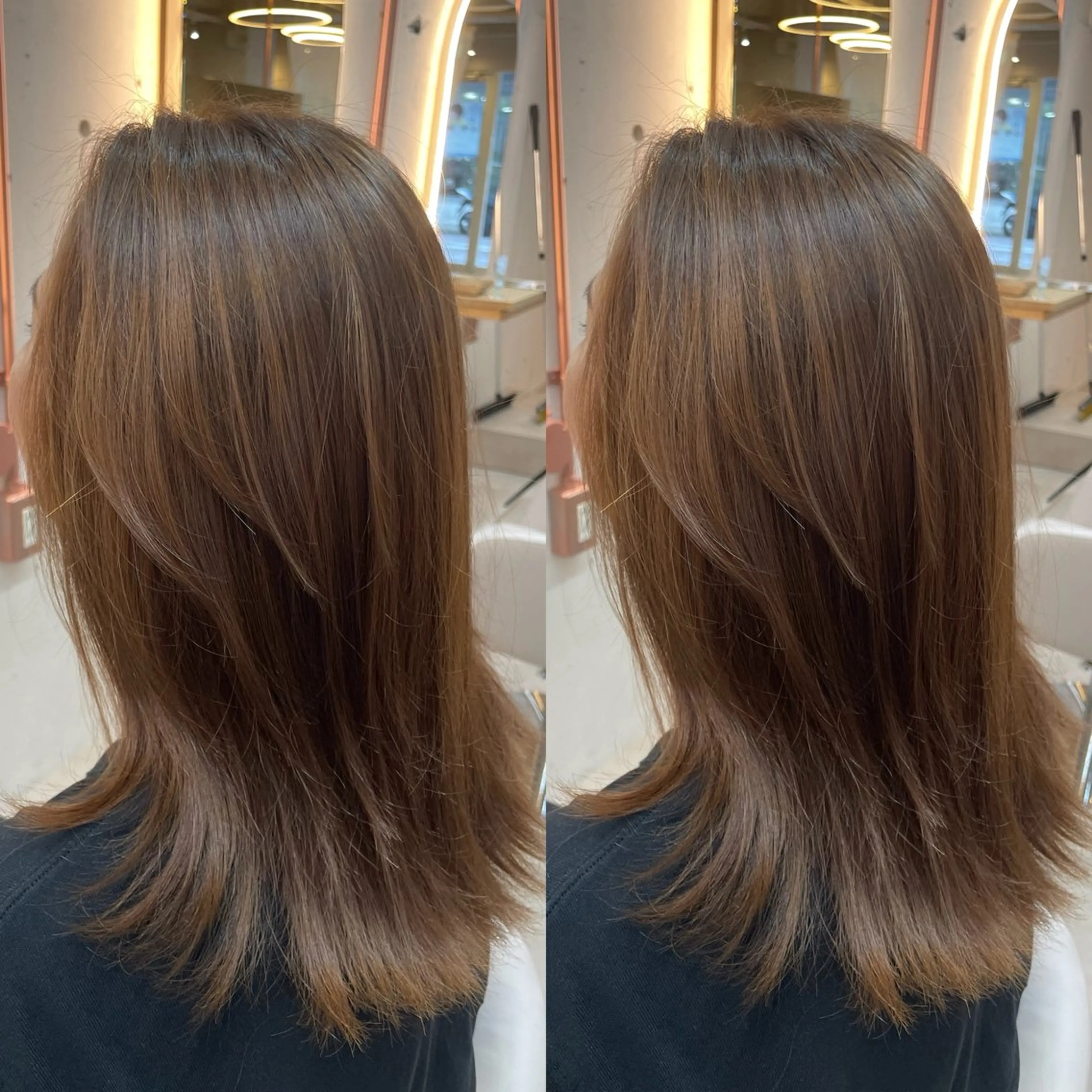 ミディアム カラー ブラウンカラー ピンクカラー ヘアカラー トリートメント ヘアセット ブリーチ無しダブル カラー🦕まどかのヘアスタイル