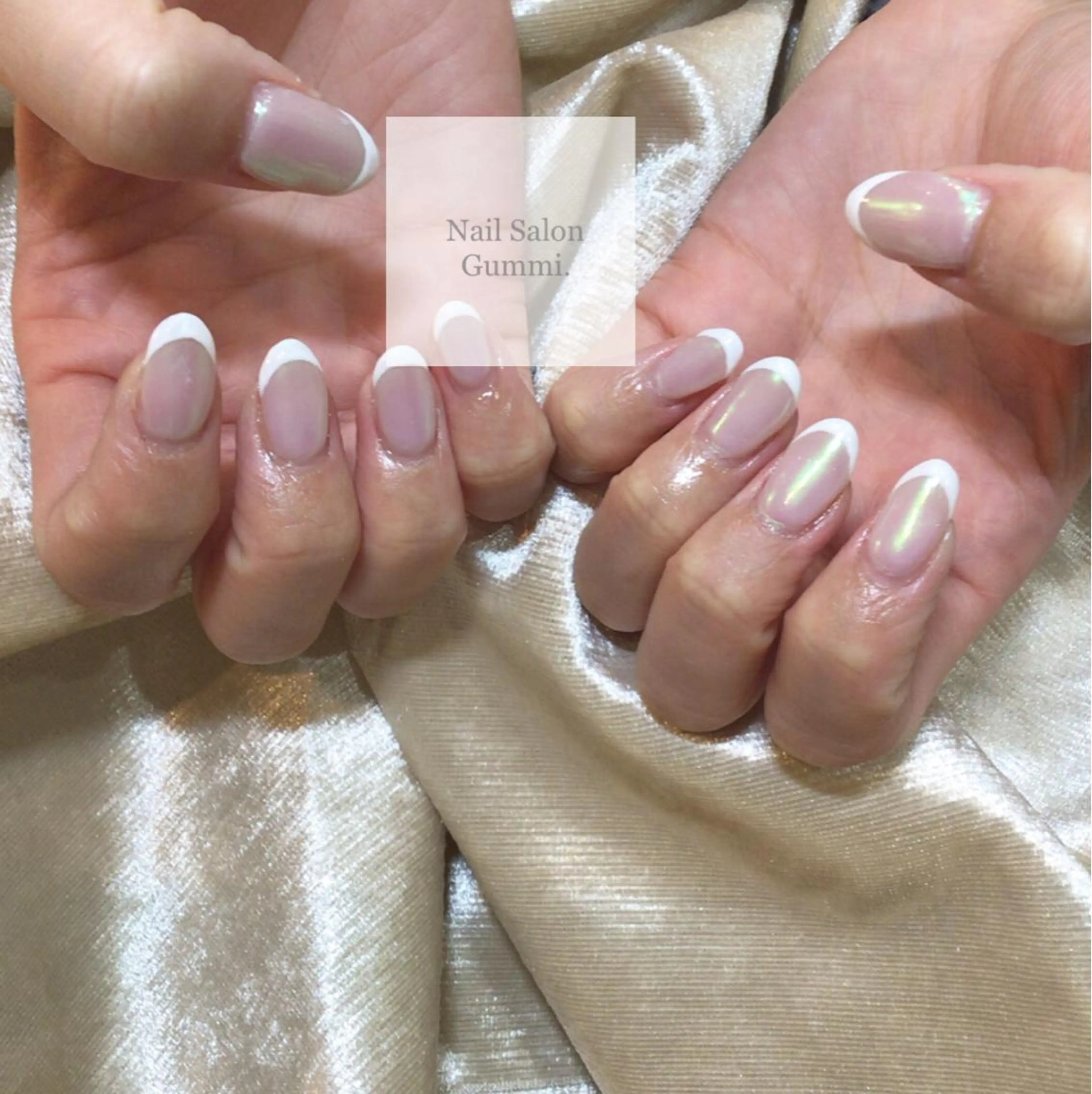 ネイル オーロラネイル フレンチネイル キラキラネイル 韓国ネイル ラメ(グリッター) Nail Salon Gummi.のネイルデザイン