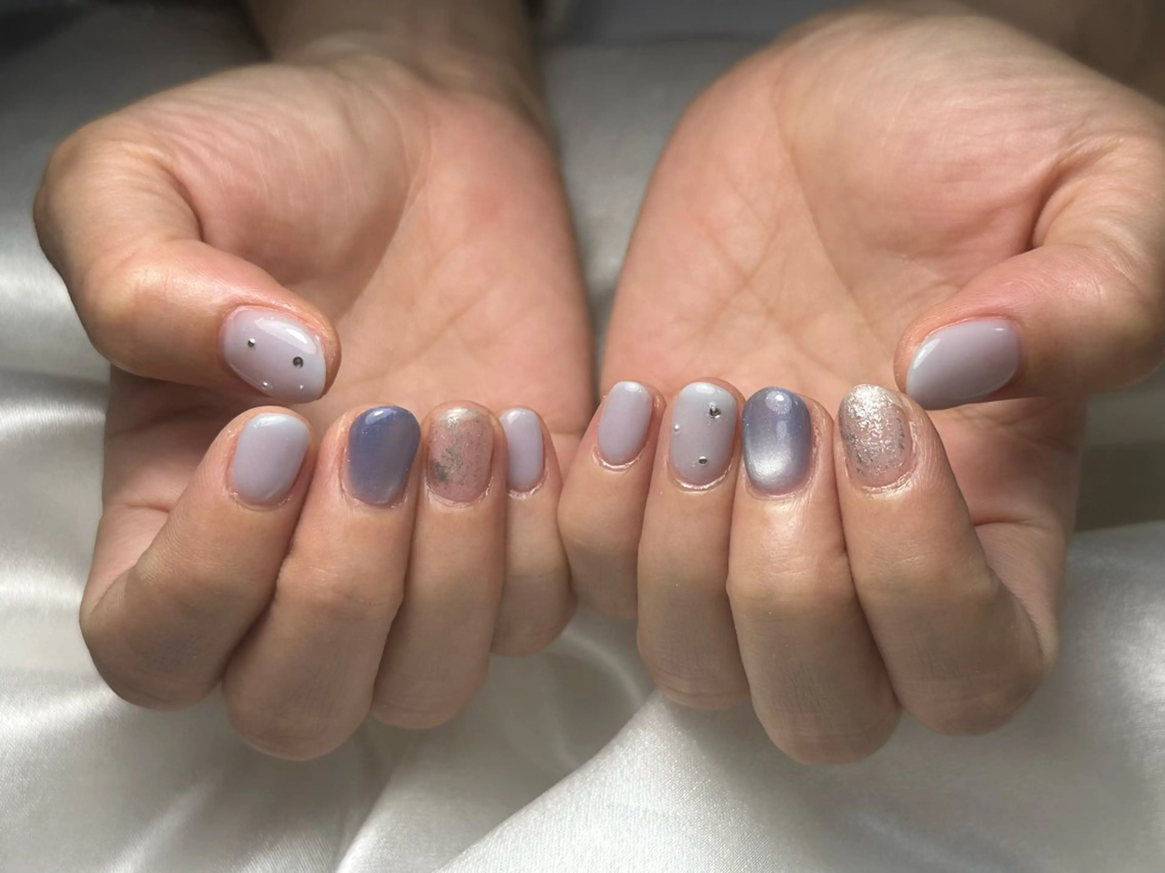 ネイル オーロラネイル 桜ネイル フラワーネイル フットネイル フレンチネイル ハンドネイル kiki nail たまプラーザのネイルデザイン