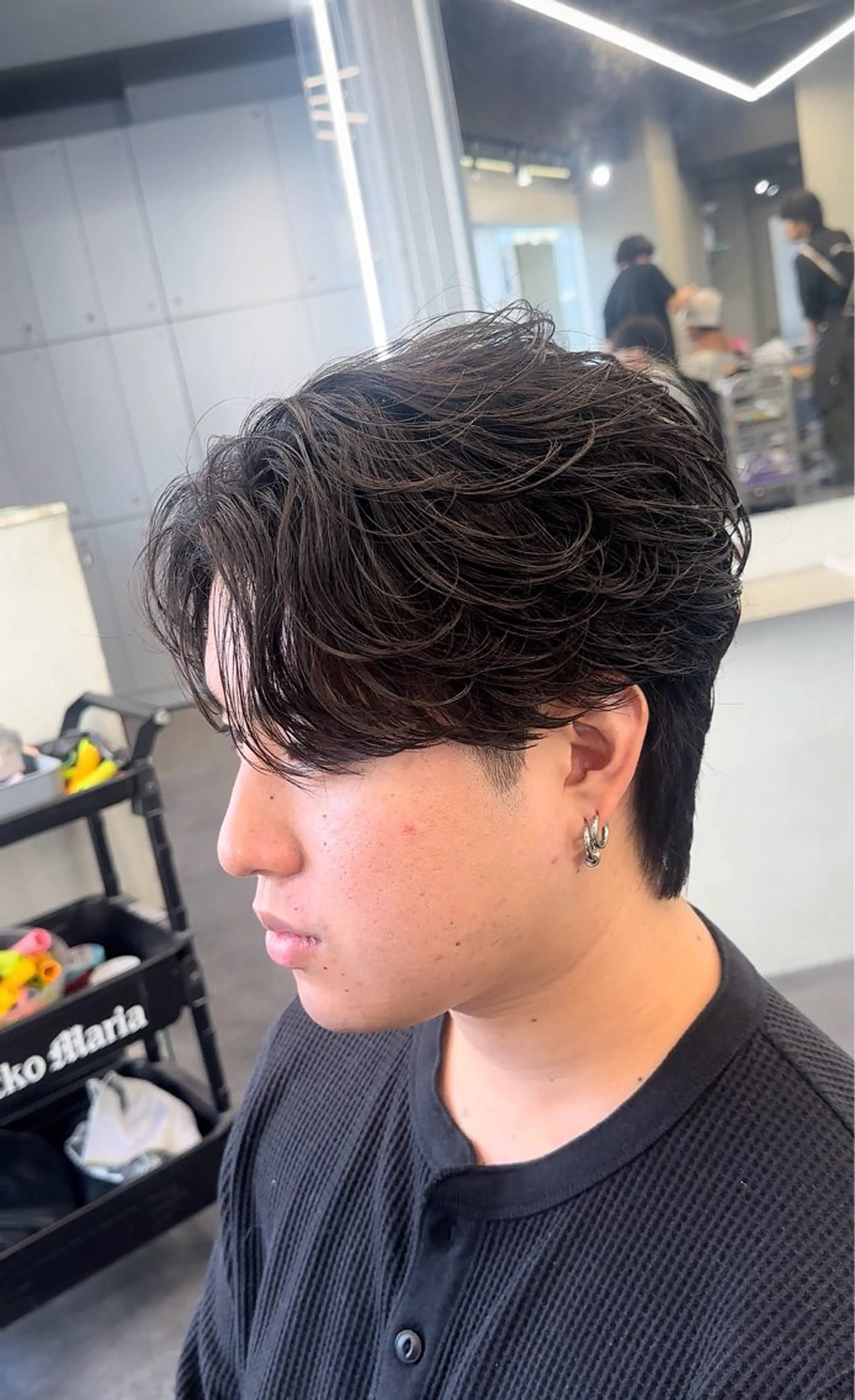 パーマ メンズ フェザーパーマ メンズパーマ カット パーマ 松田 優斗のヘアスタイル