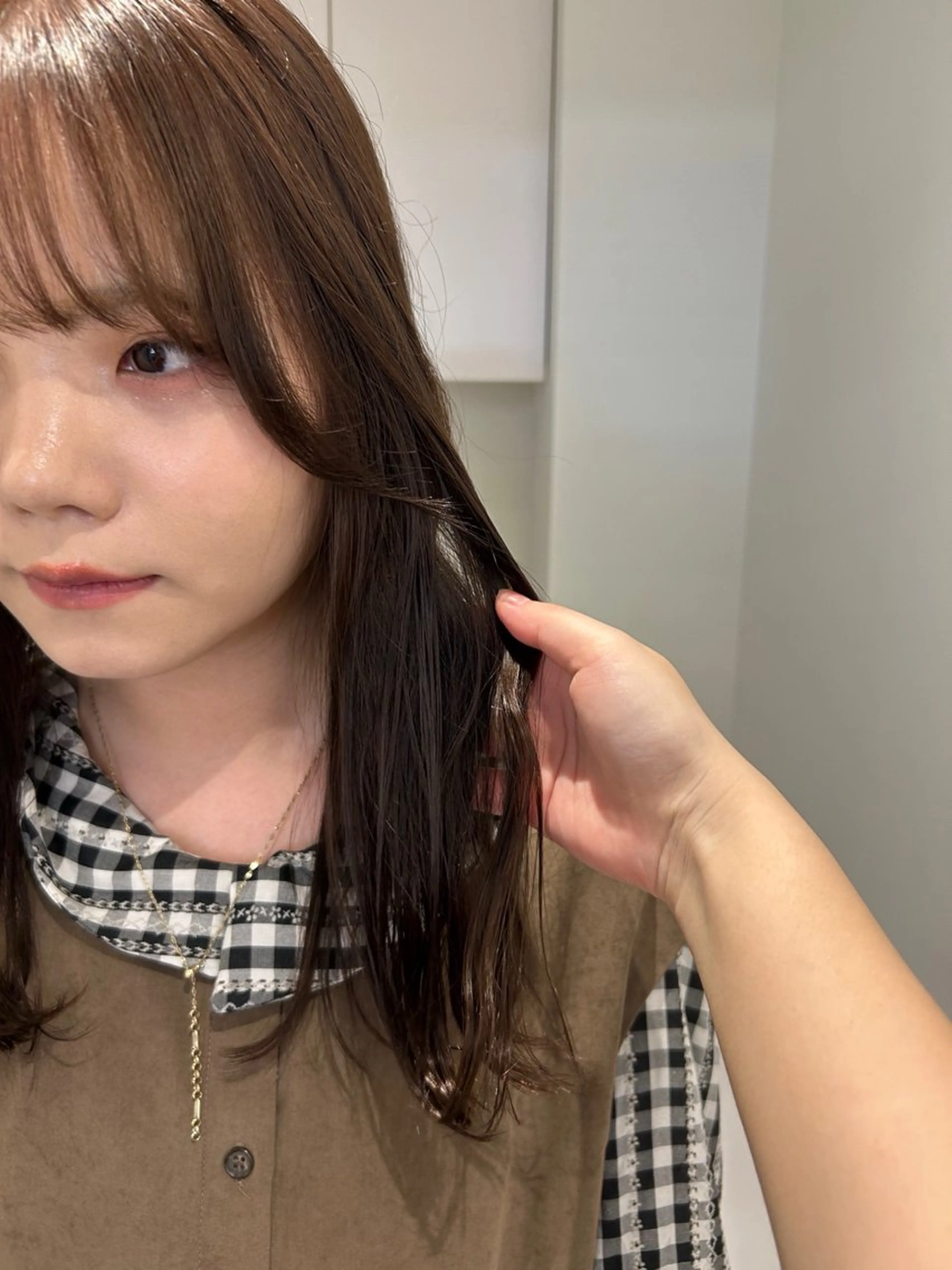 ミディアム ヘアカラー トリートメント ハルカ 透明感カラー 美髪縮毛矯正🥣のヘアスタイル