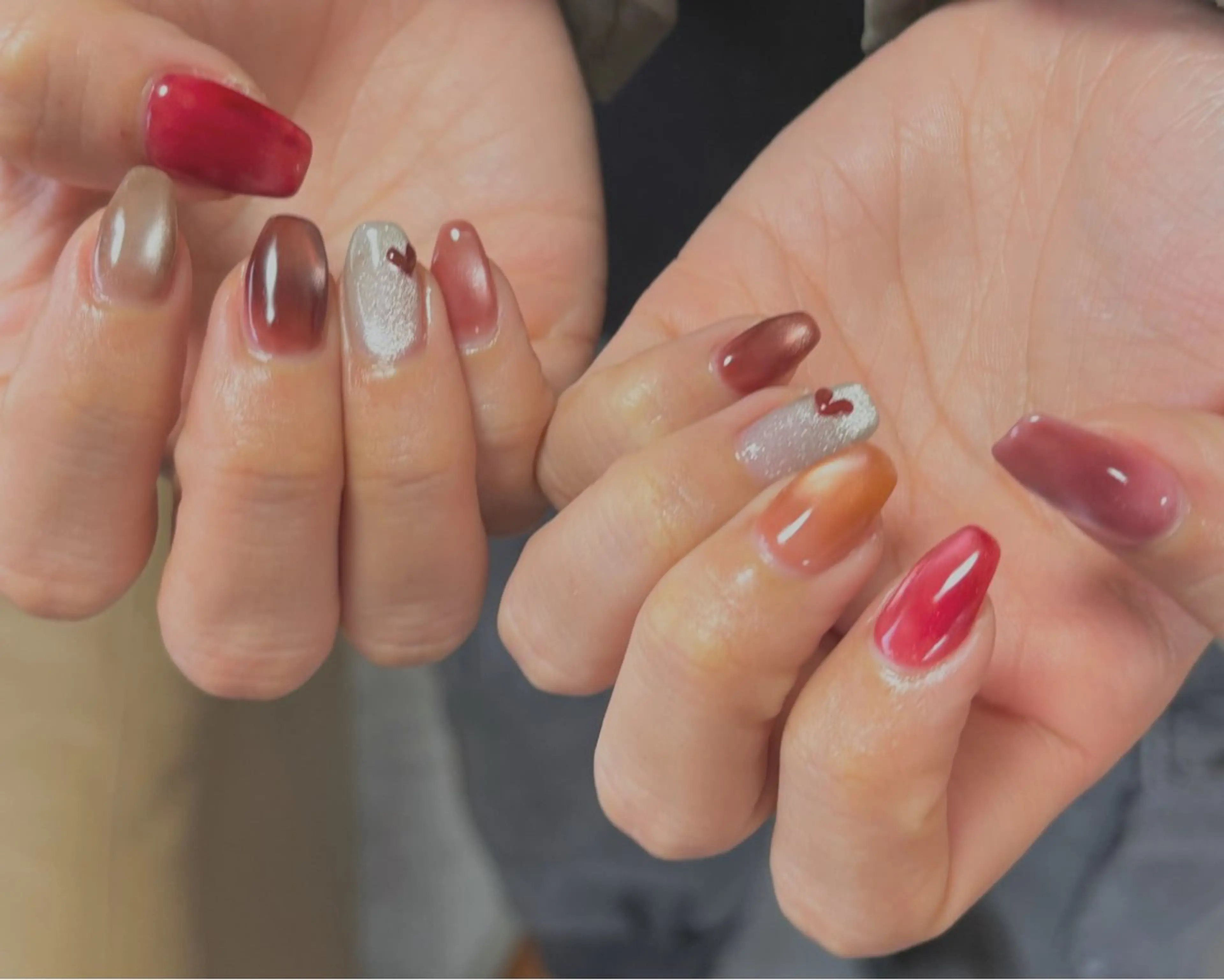 ネイル ジェルネイル キラキラネイル マグネットネイル ニュアンスネイル オフィスネイル tamu nail 　金町のネイルデザイン