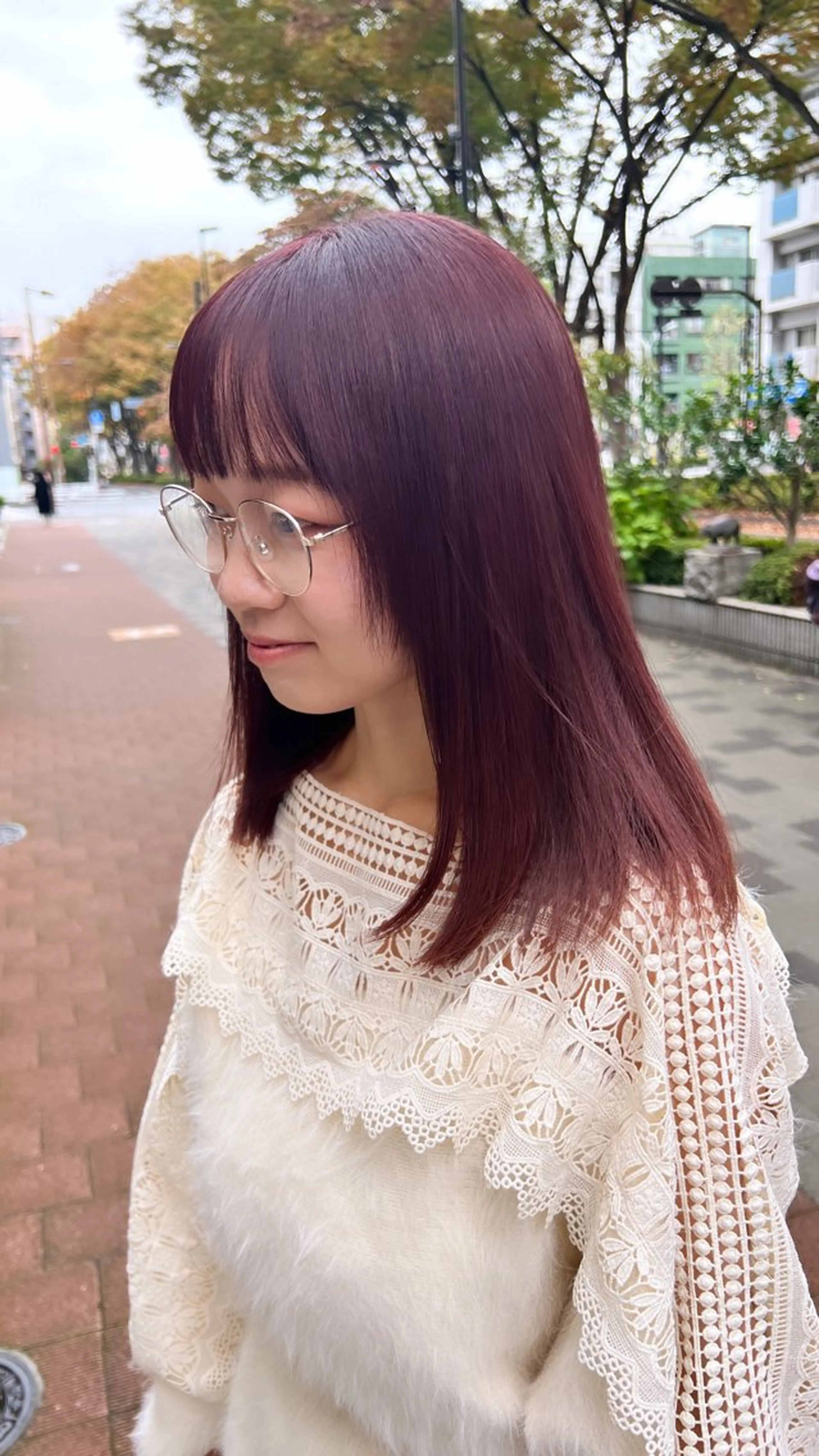 セミロング カラー 全国1位🥇世界5位 小野田　礼花のヘアスタイル