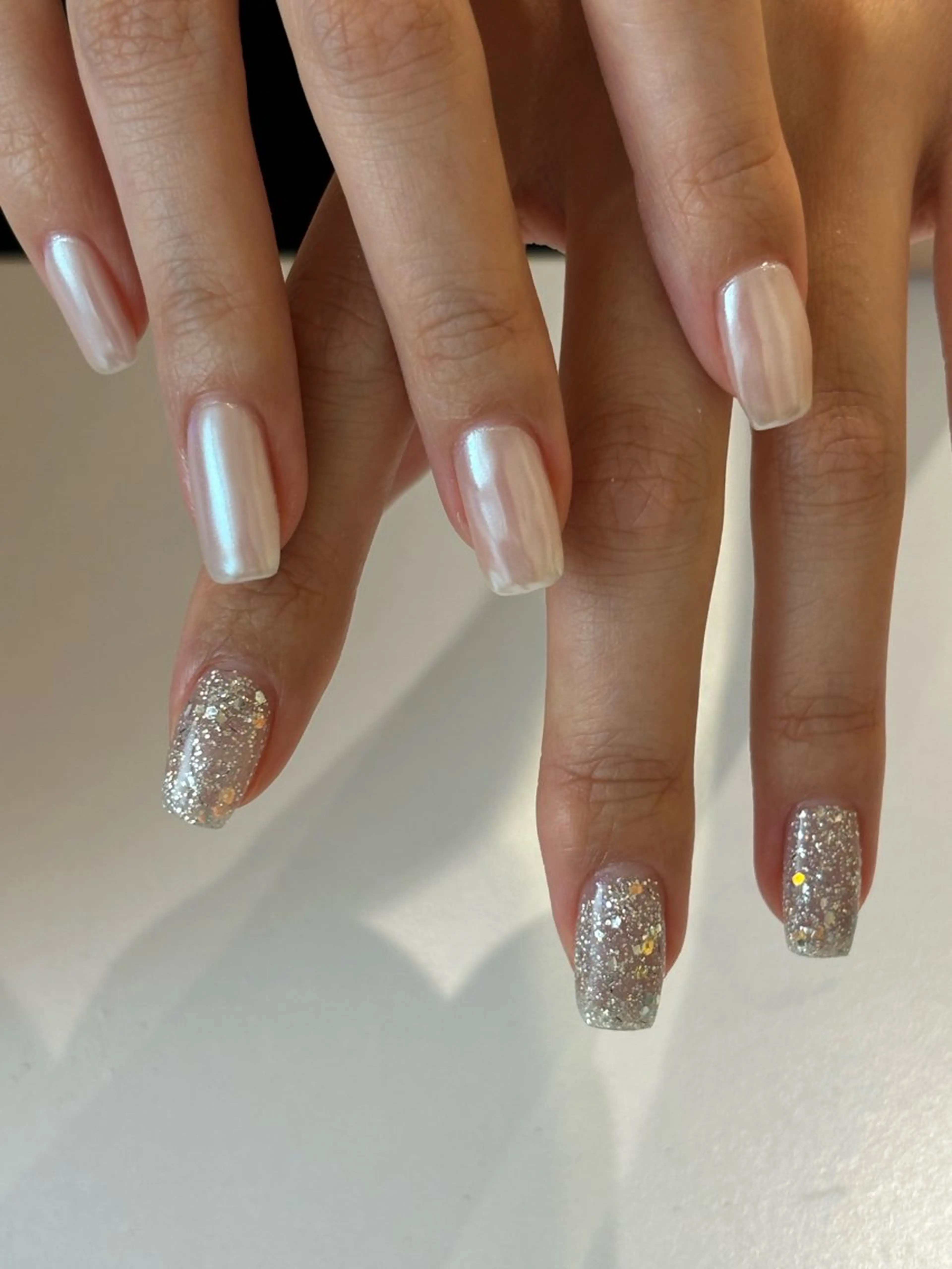 ネイル オーロラネイル キラキラネイル ラメ(グリッター) ミラーネイル ハンドネイル Ann nailのネイルデザイン