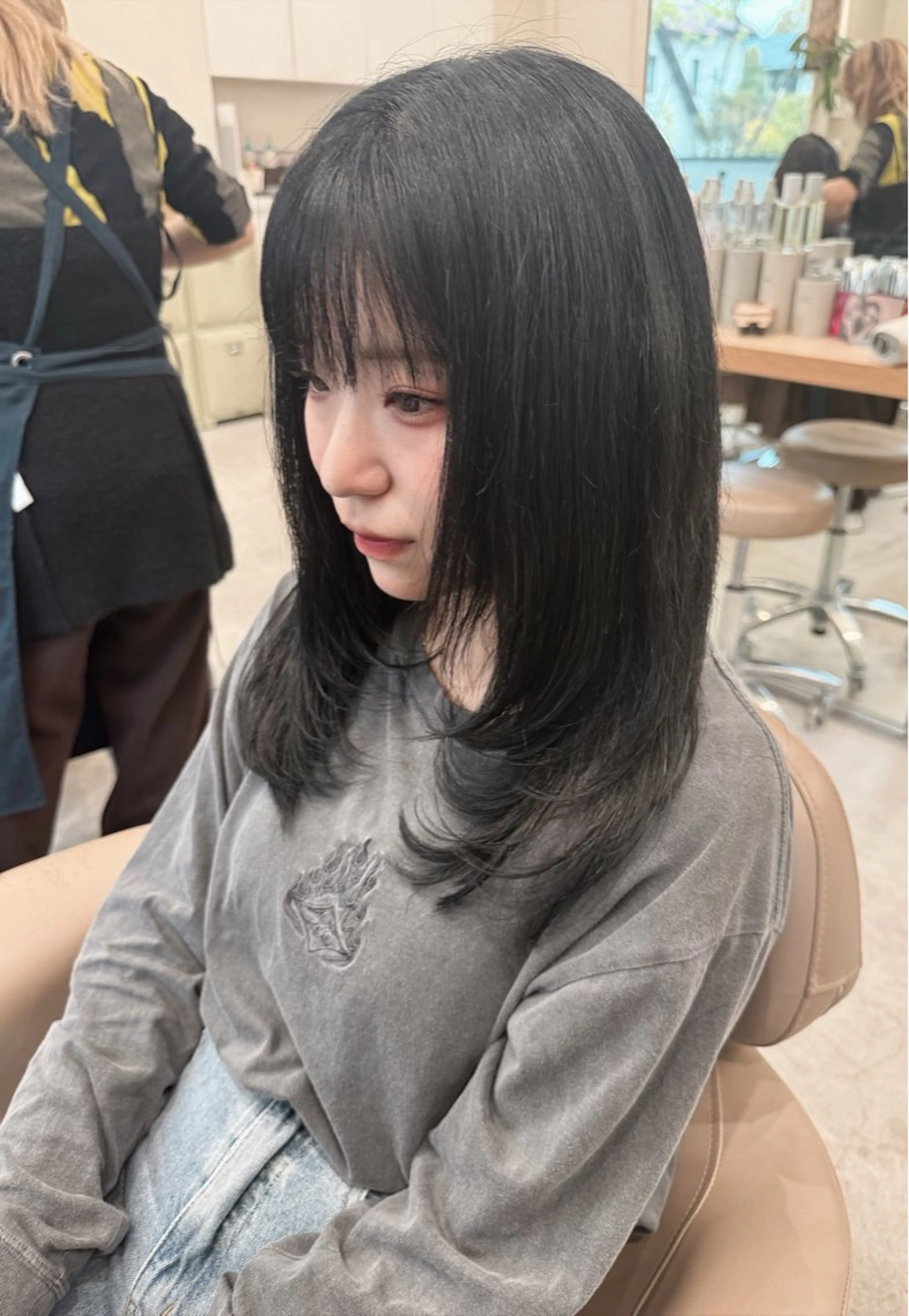 ロング 💛🤍U too e’s 鎌倉🧸のヘアスタイル