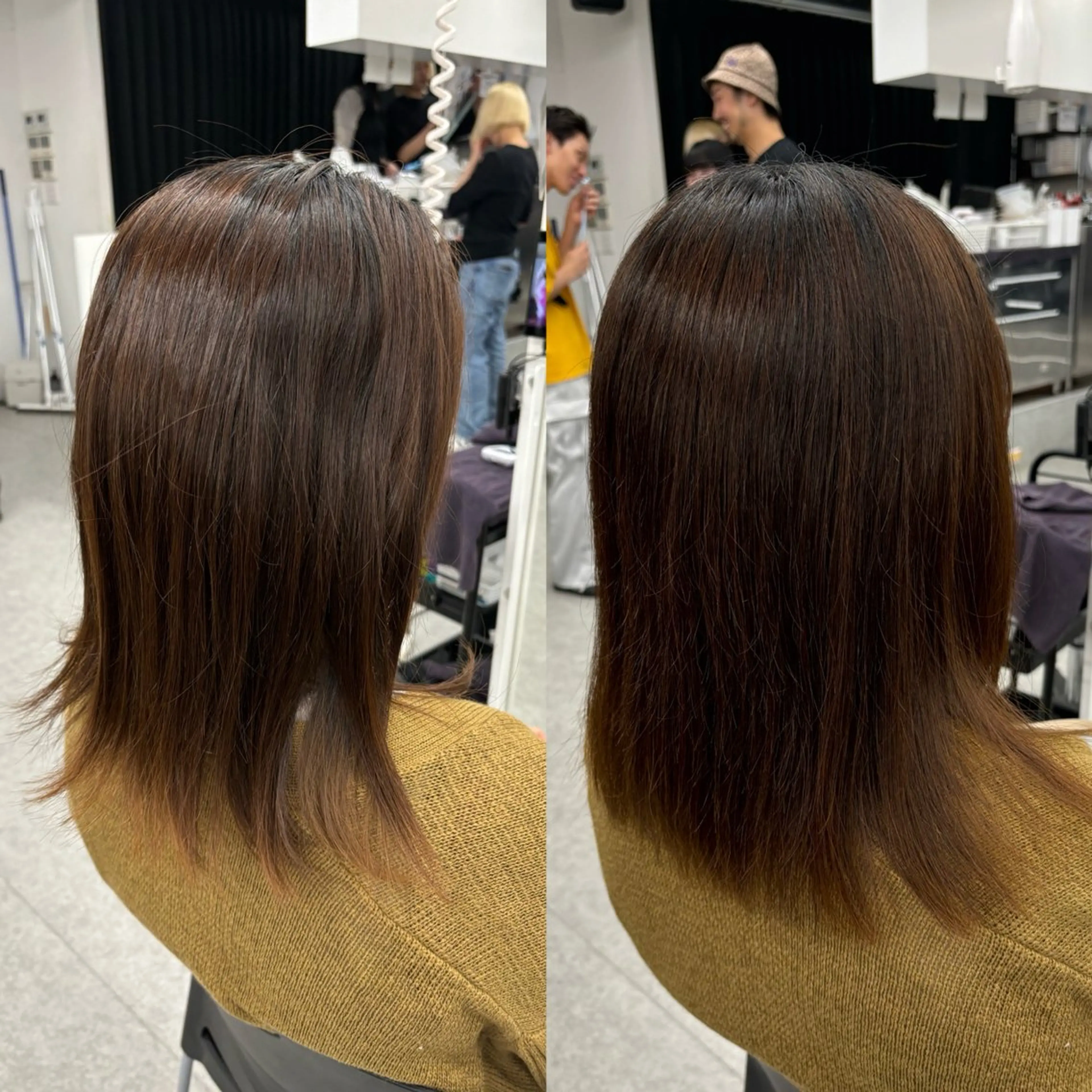 セミロング トリートメント 流行りの透明感カラー ×縮毛矯正🤍ユウのヘアスタイル