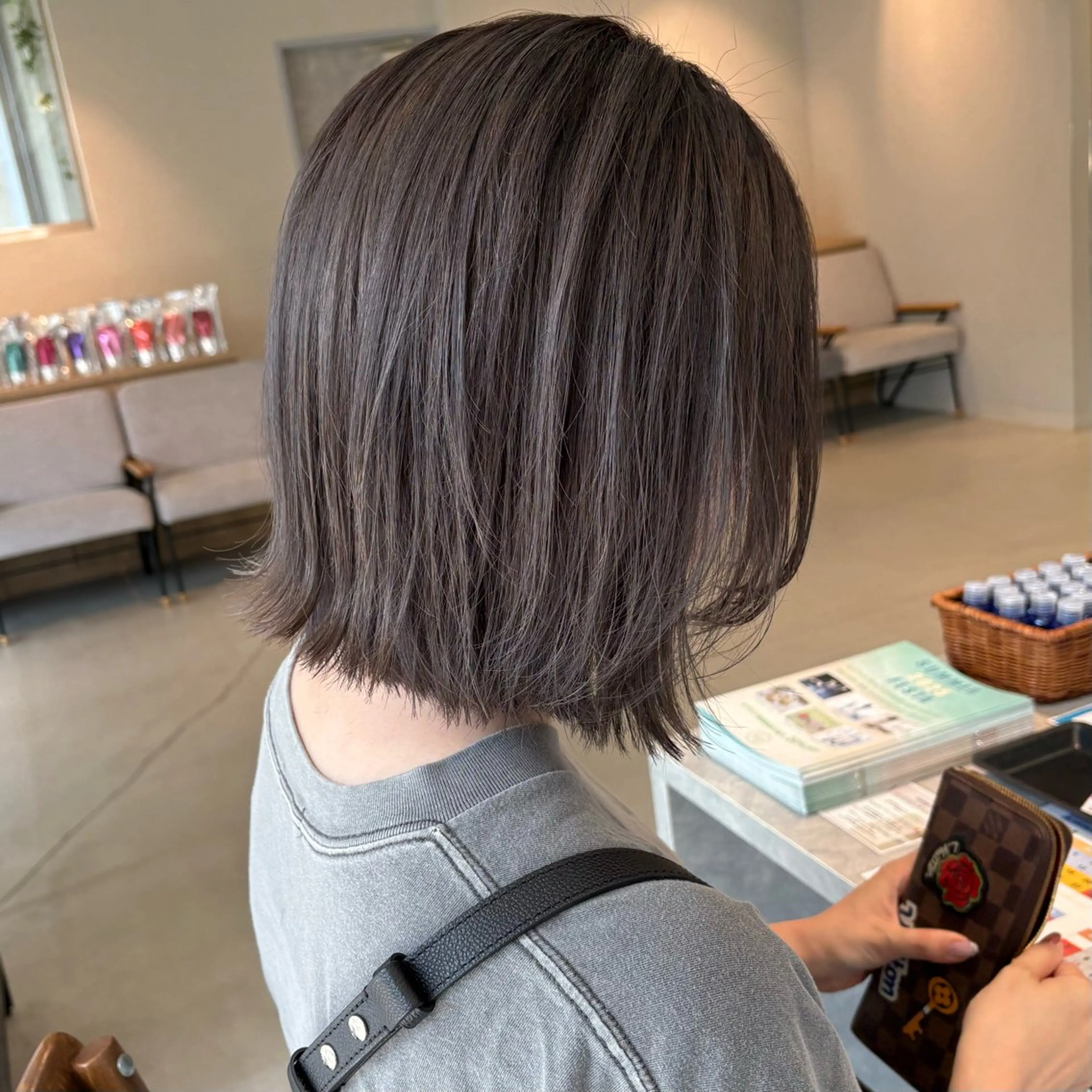 セミロング カラー ヘアカラー トリートメント ヘッドスパ 小顔カット🎀 暖色カラー🍒のヘアスタイル