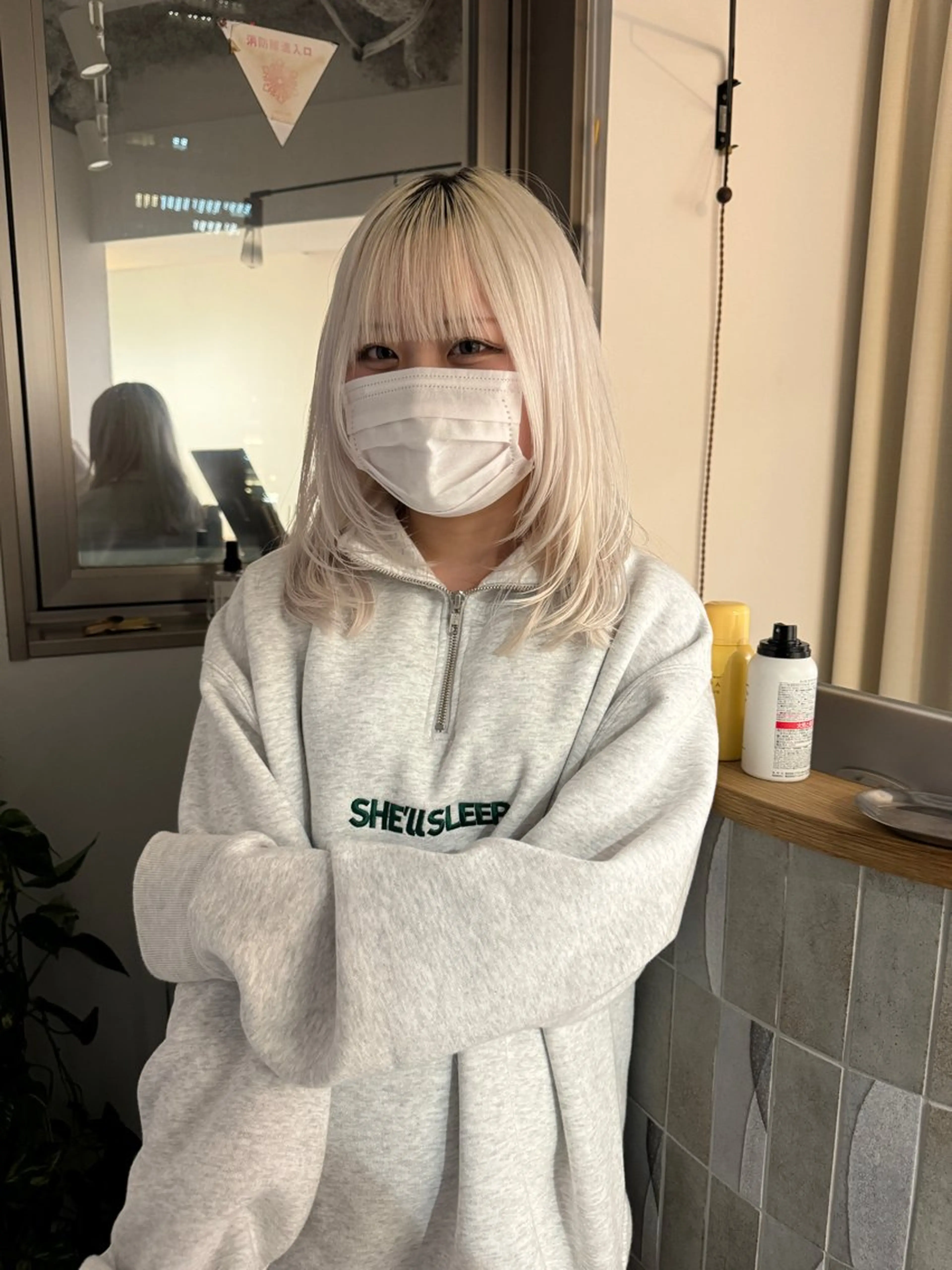 ロング 切りっぱなしボブ レイヤー/縮毛矯正のヘアスタイル