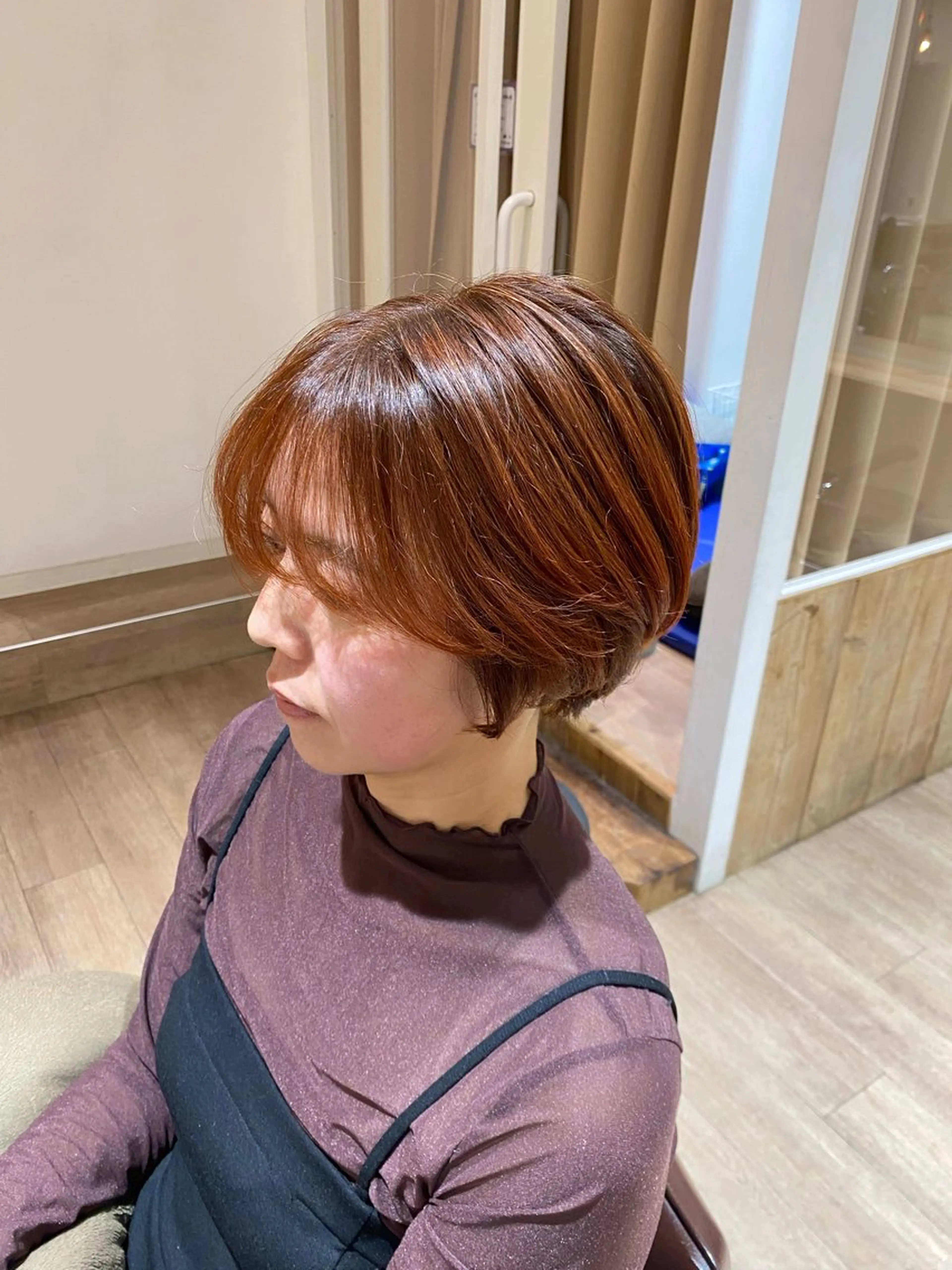 ショート ショートヘア ヘアカラー トリートメント mai🤍透明感/ 縮毛矯正/藤沢のヘアスタイル