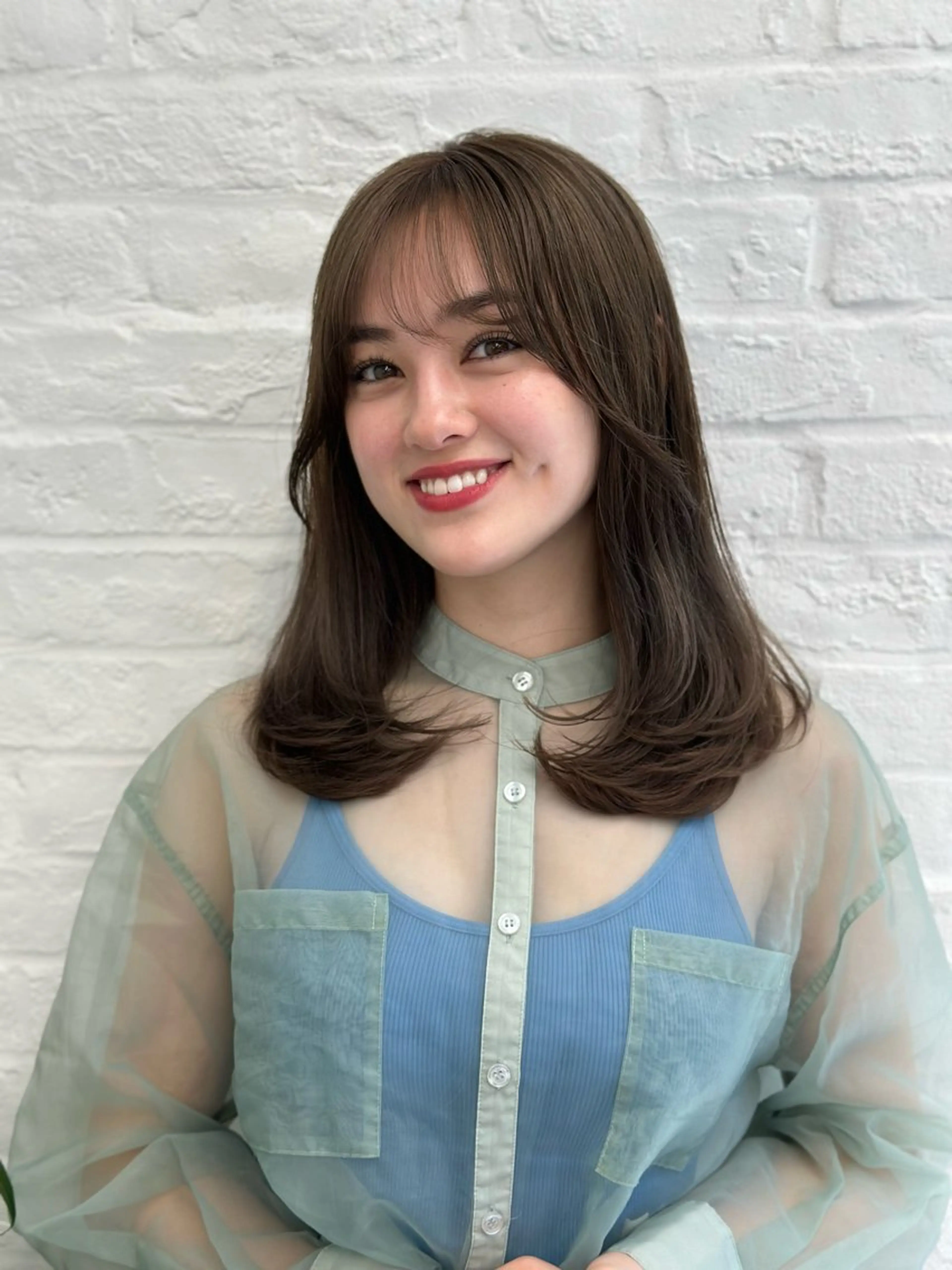 ミディアム カット ヘアカラー トリートメント ヘッドスパ ヘアセット 前髪顔まわりカット 🌈中村海聖のヘアスタイル