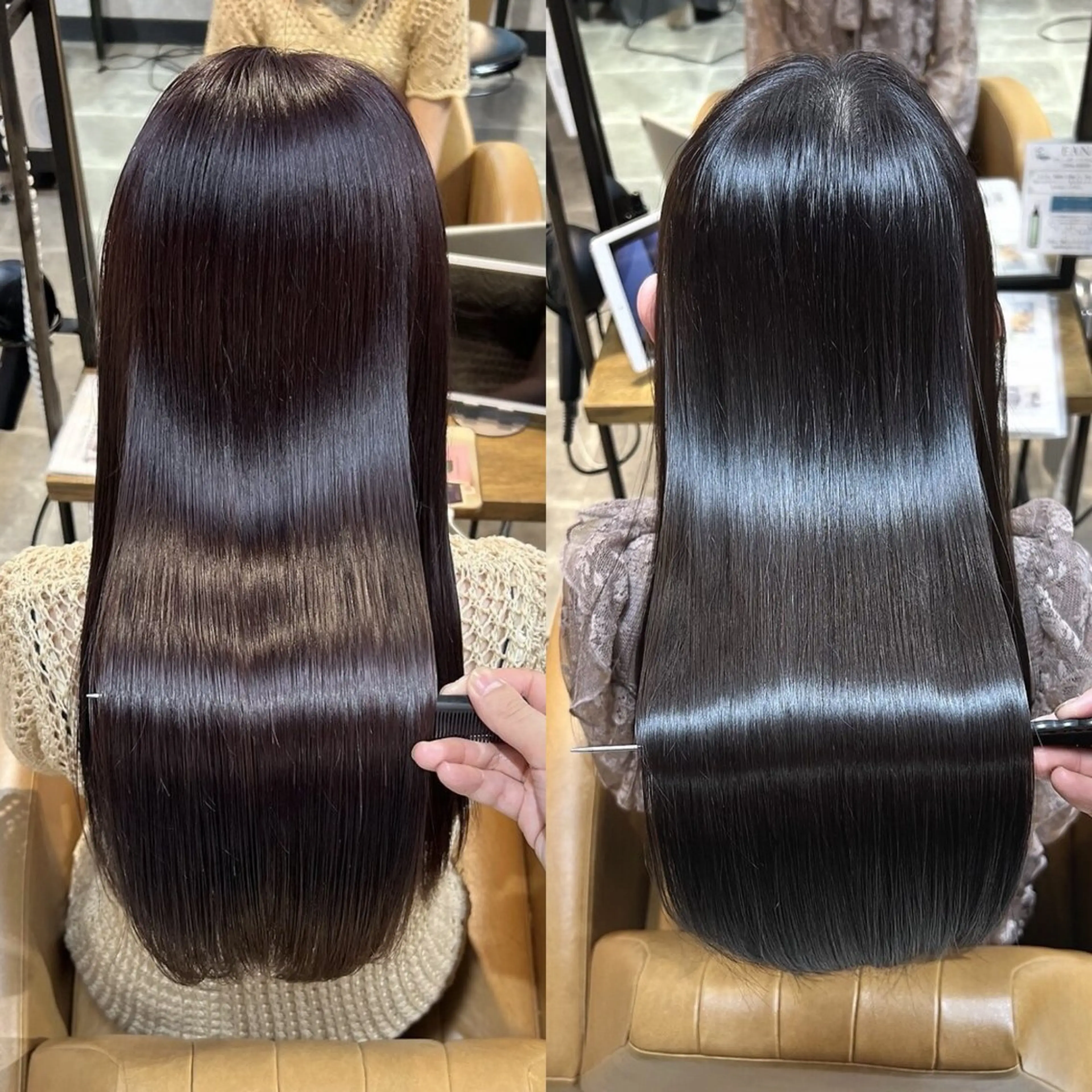 セミロング カラー カット 縮毛矯正 トリートメント ブリーチなし/韓国風 /レイヤー/山口のヘアスタイル