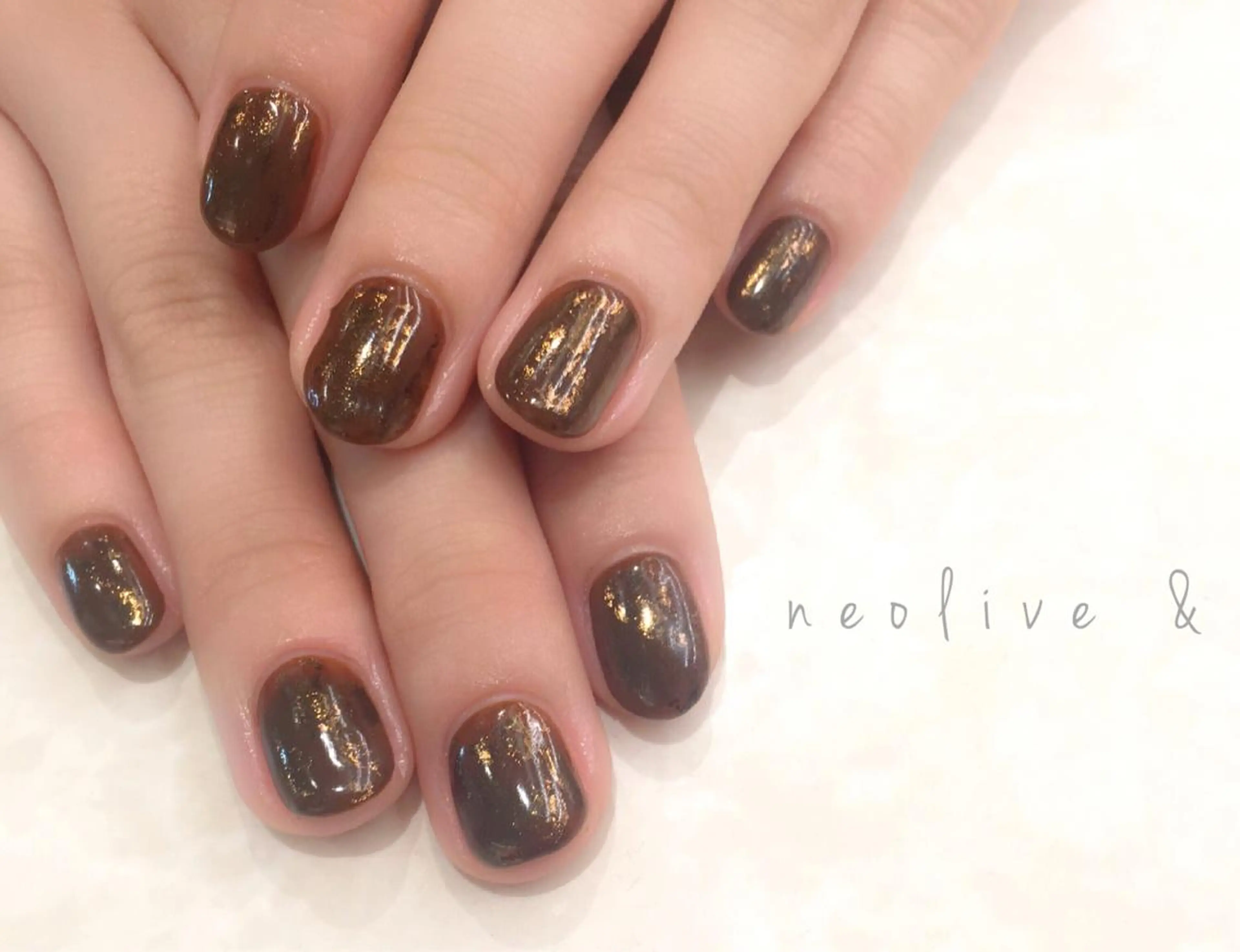 ネイル ブラウン Yuriko Omi パラジェル/渋谷のネイルデザイン