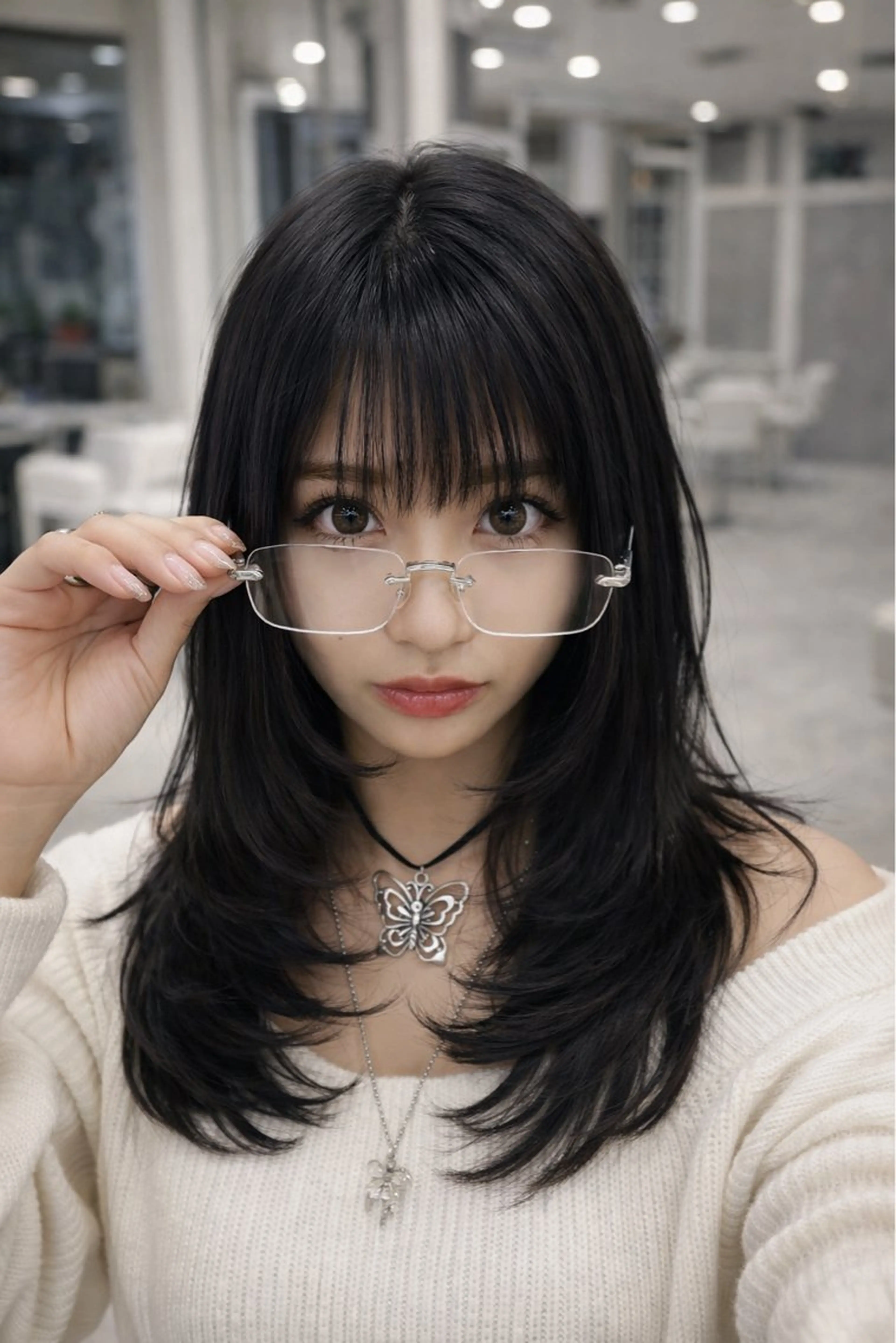 レディースレイヤーカットモデルの写真