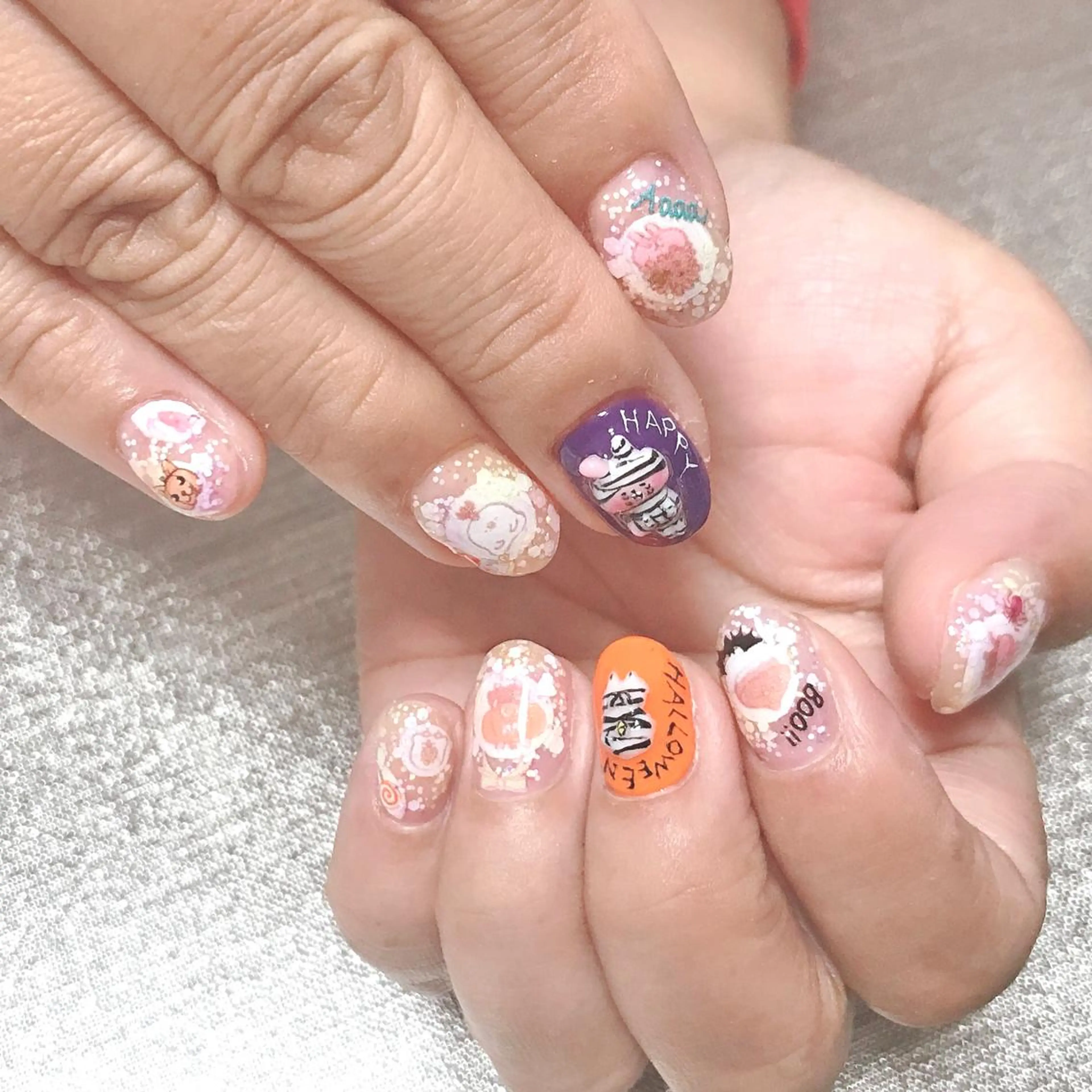 ネイル グラデーション ハロウィン ニュアンスネイル ステラ marikominoのネイルデザイン