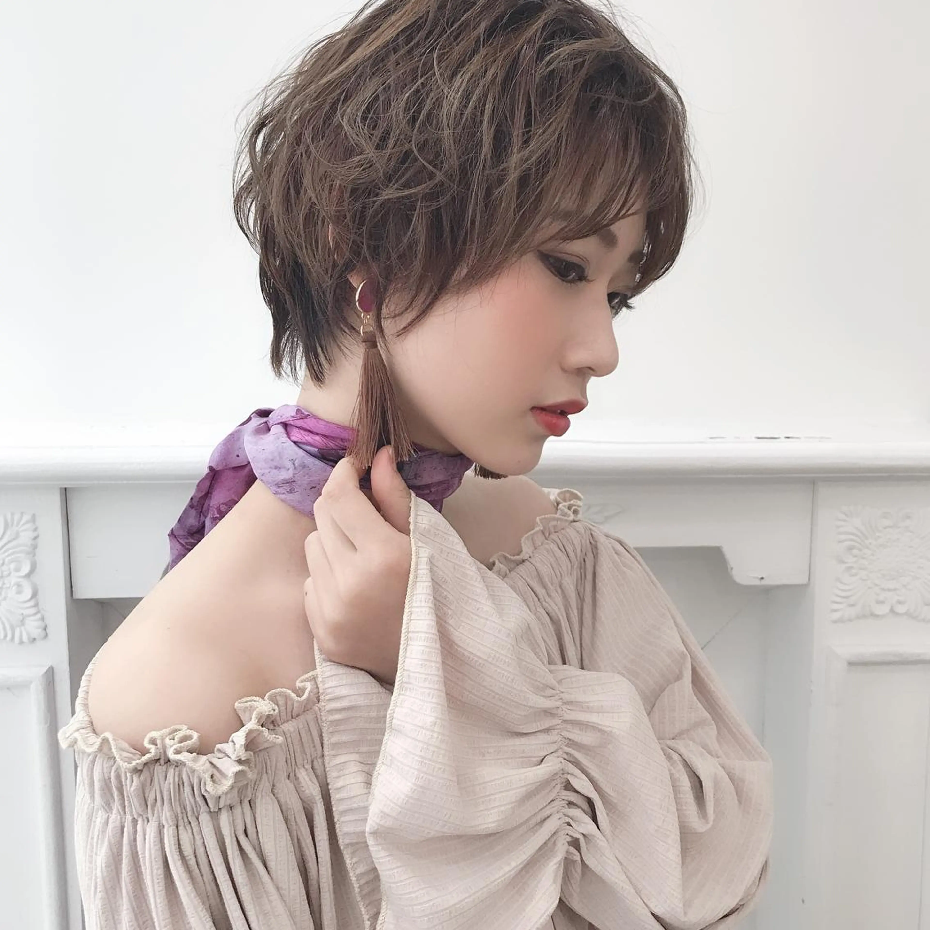 ショート 艶カラー/フェイス レイヤー/たむのヘアスタイル