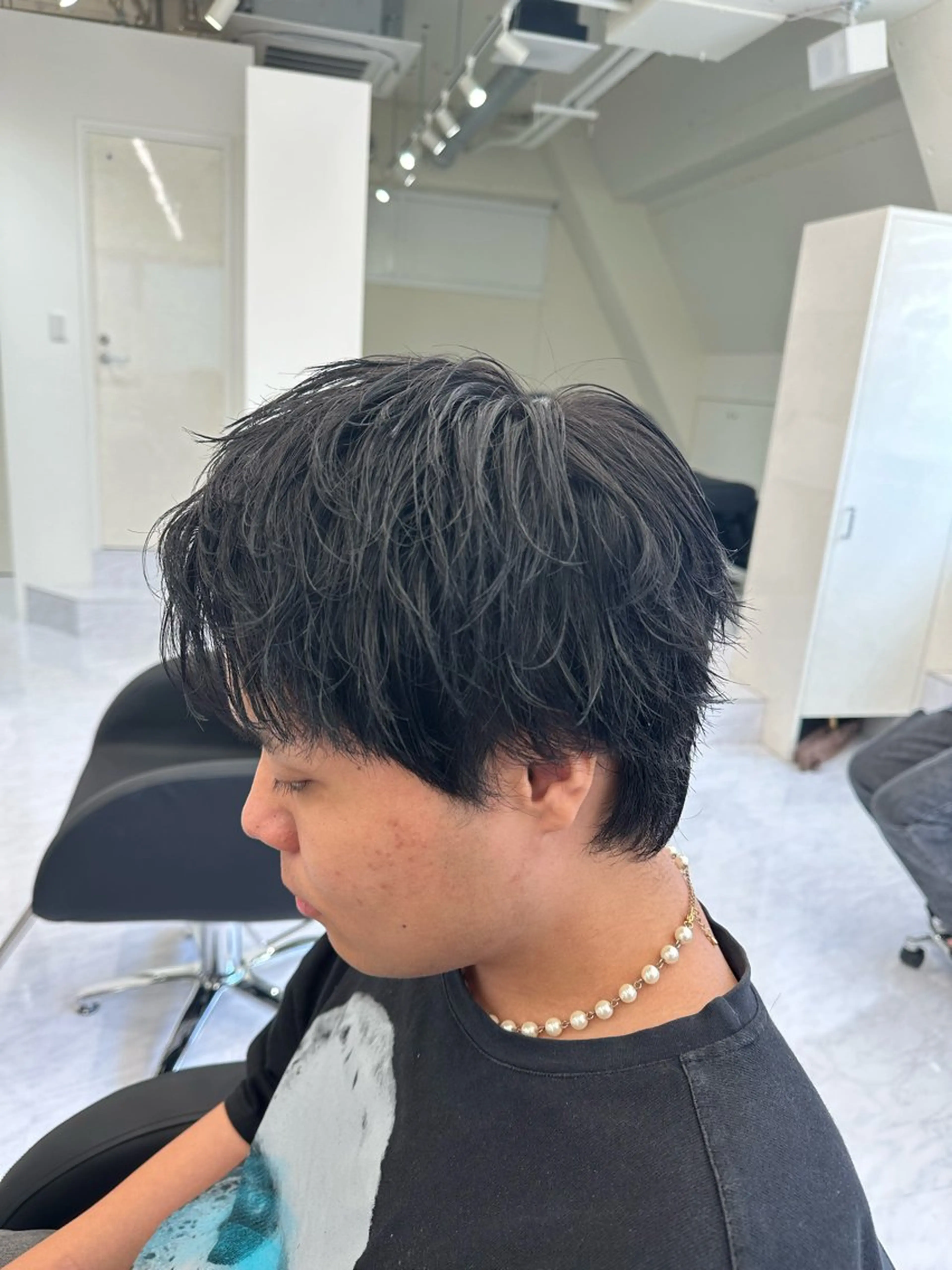 ショート メンズ アップバング 刈り上げ 岡部 琉斗のヘアスタイル