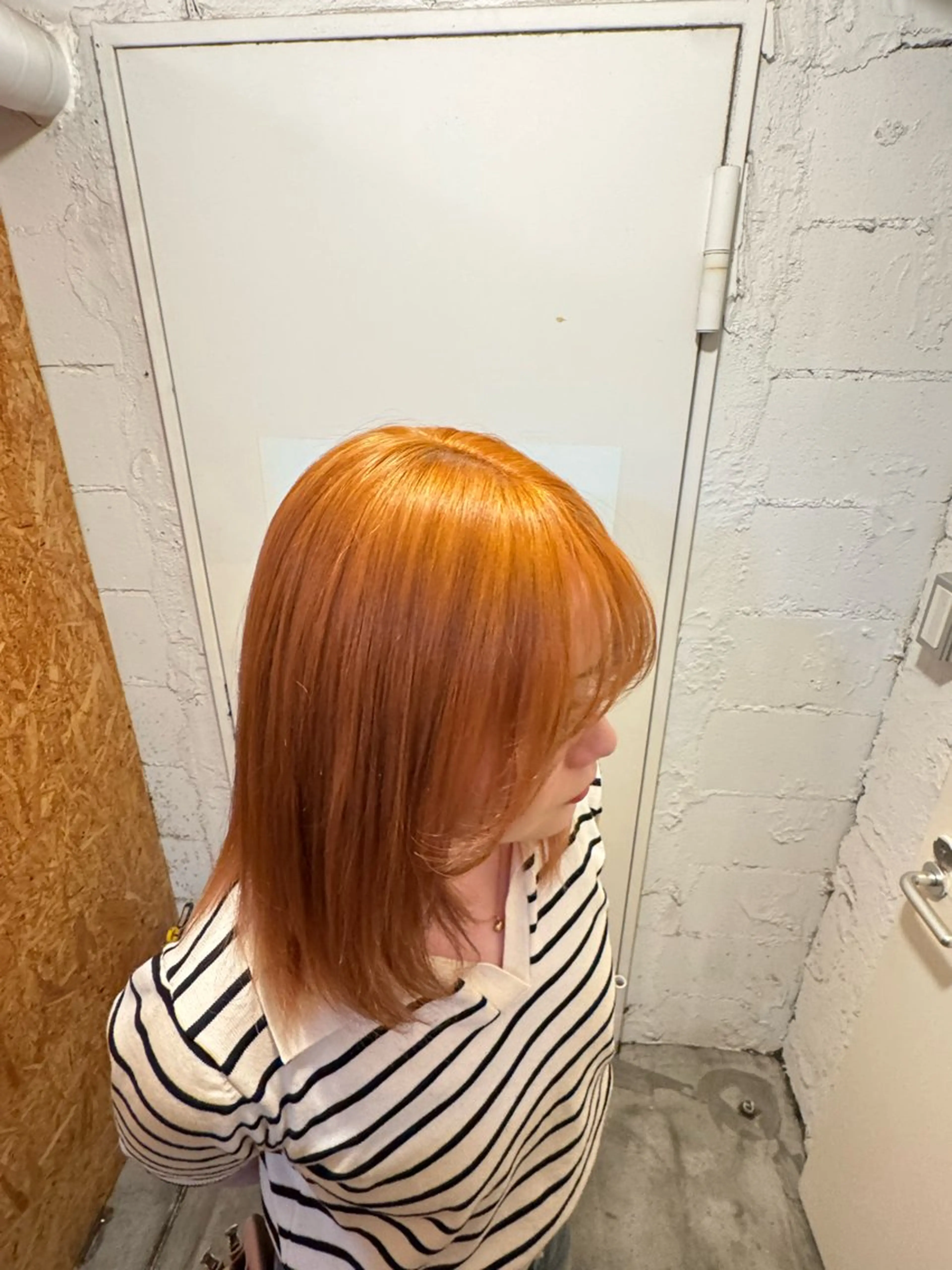 ミディアム カラー ブリーチ オレンジ モデル募集中 🫧こうめ🫧のヘアスタイル