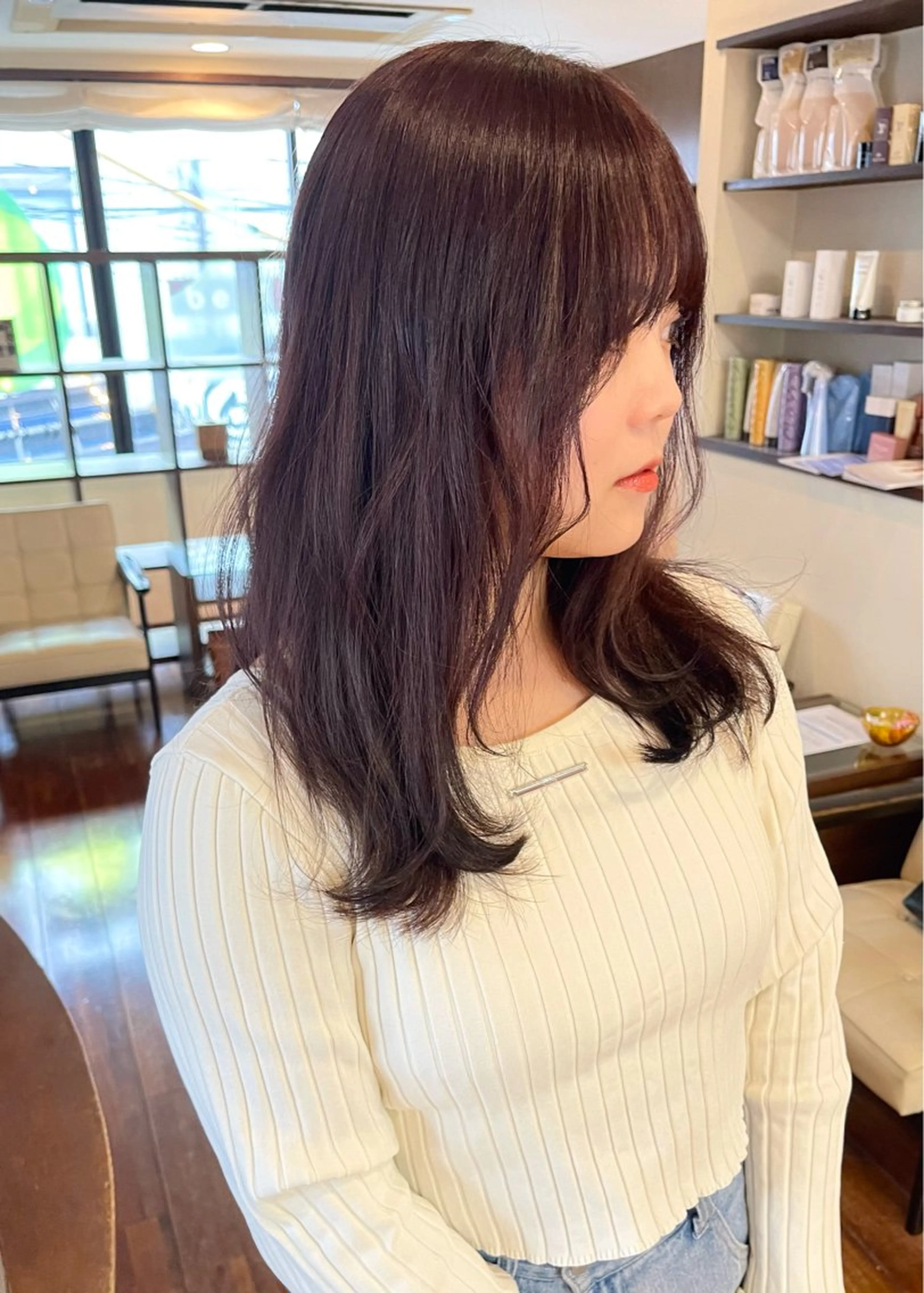ミディアム カラー ブリーチ ラベンダーカラー ブリーチなしカラー カット ヘアカラー トリートメント 田室 和幸のヘアスタイル
