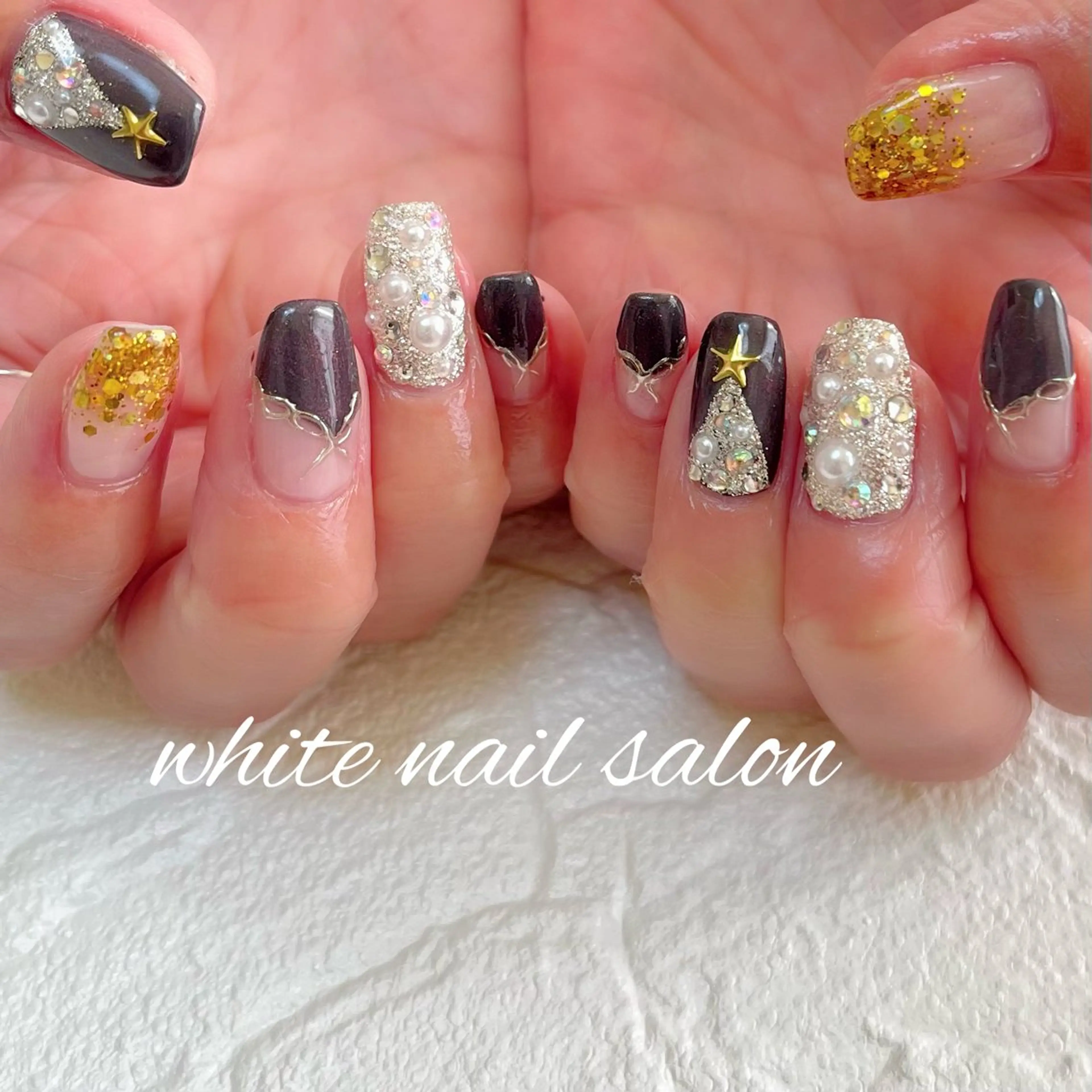 ネイル ラメ(グリッター) ハンドネイル white nail salonのネイルデザイン