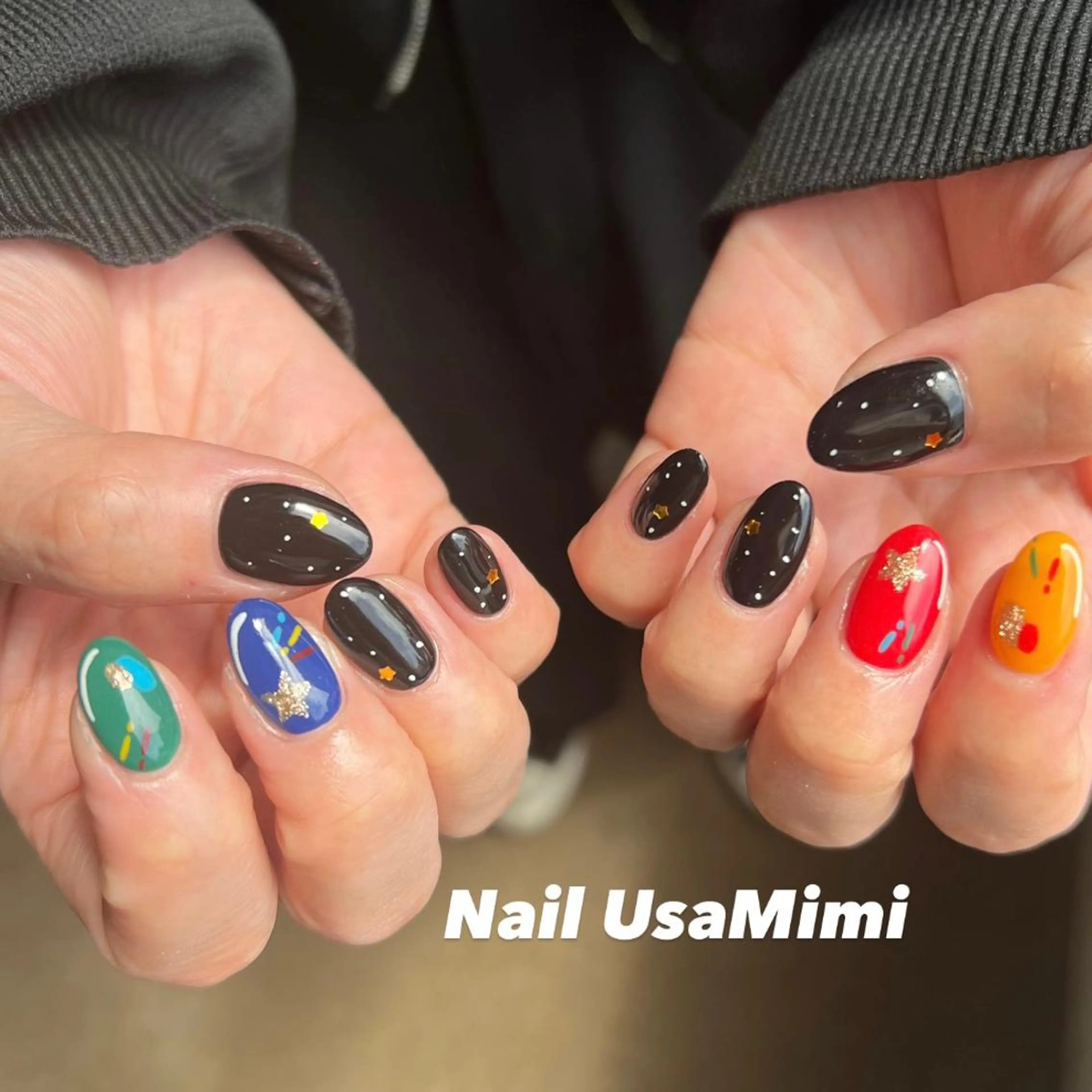 ネイル フットネイル ジェルネイル キラキラネイル マグネットネイル 持ち込み 本町ネイルNail UsaMimiのネイルデザイン
