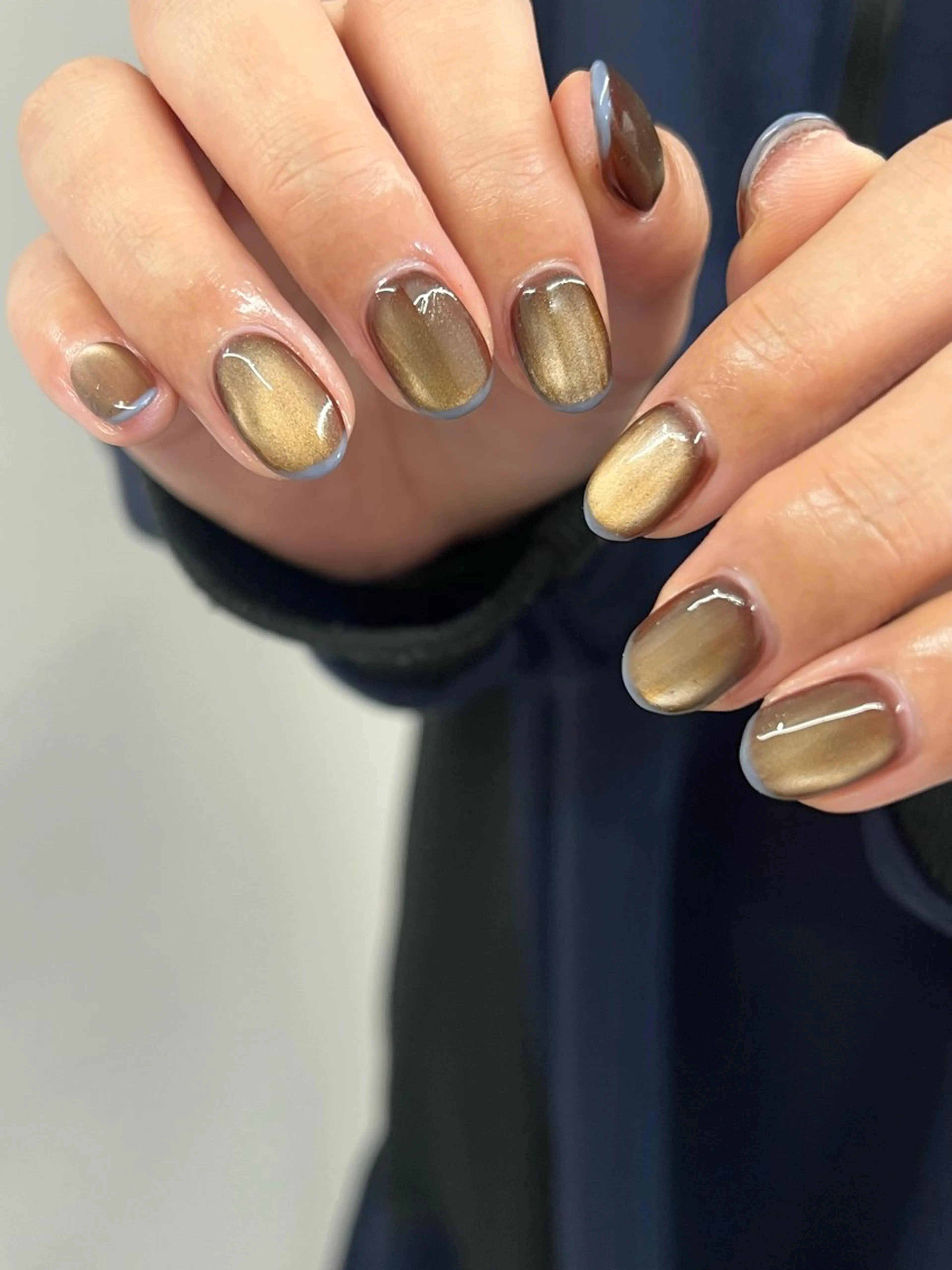 ネイル フレンチネイル ジェルネイル マグネットネイル ニュアンスネイル パラジェル ハンドネイル ハンドケア Bana_ Nailのネイルデザイン