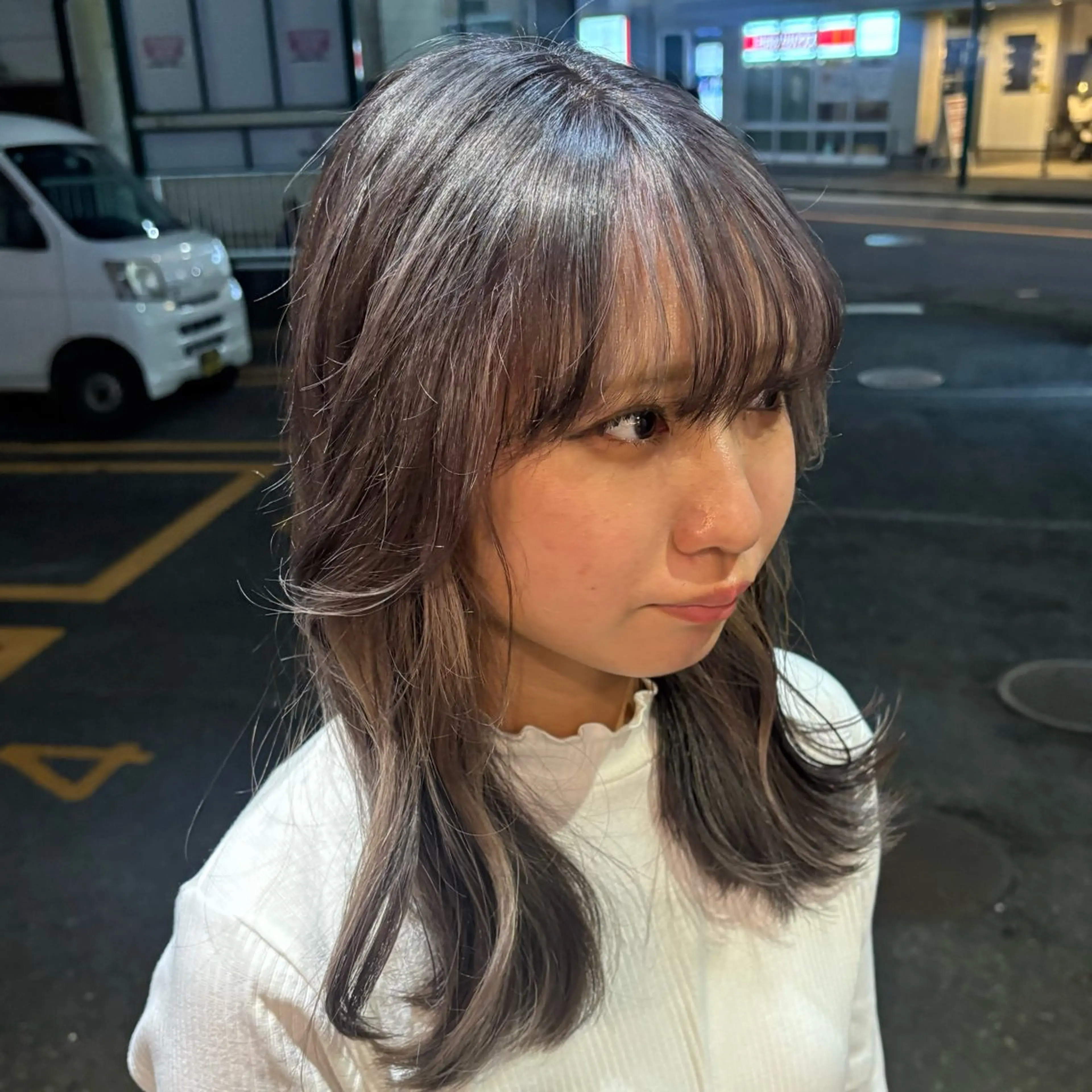 セミロング ヘアカラー 🎀ハイトーン/ 艶カラー/夕月🎀のヘアスタイル