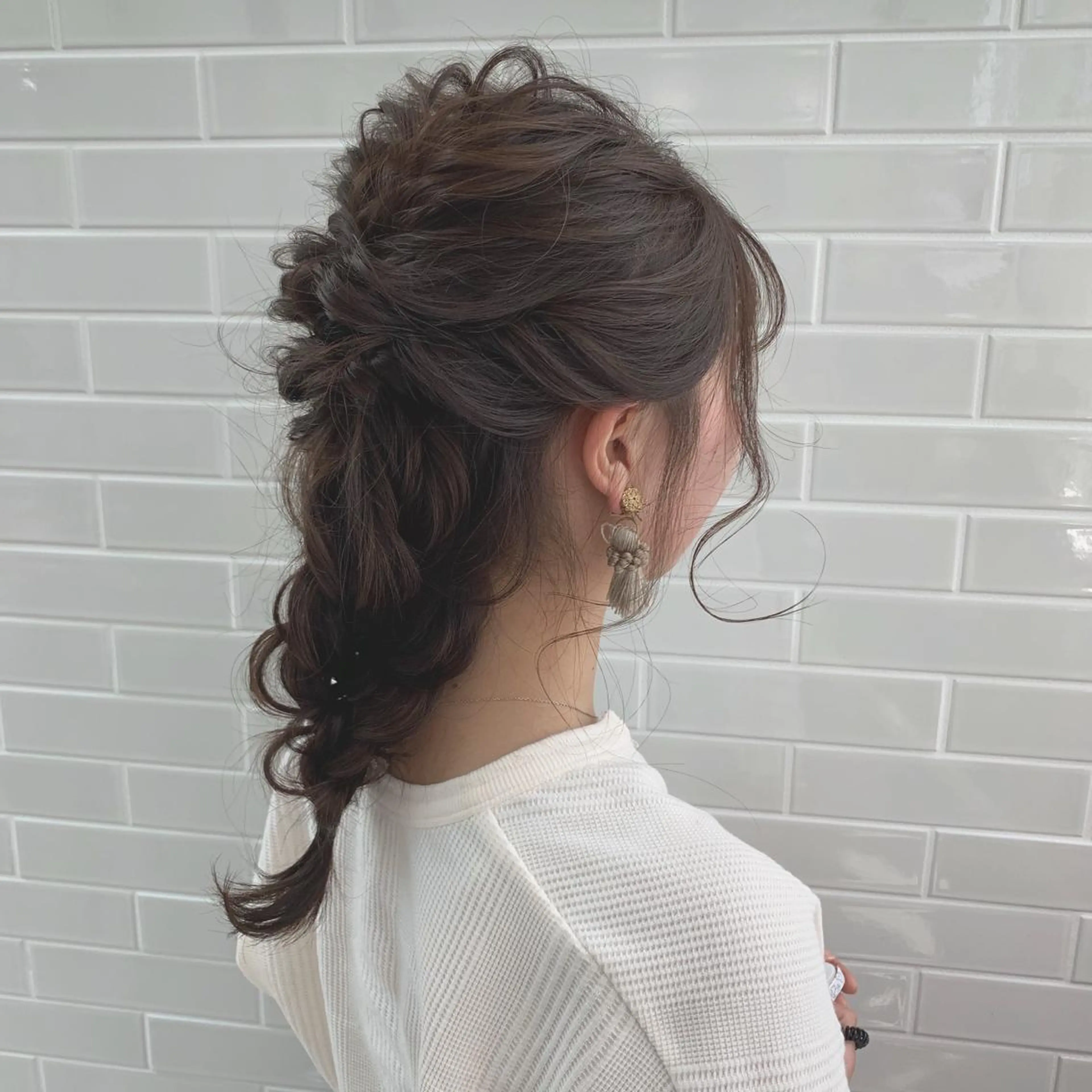 セミロング カラー グレージュ インナーカラー/天神 ブリーチ/吉田のヘアスタイル